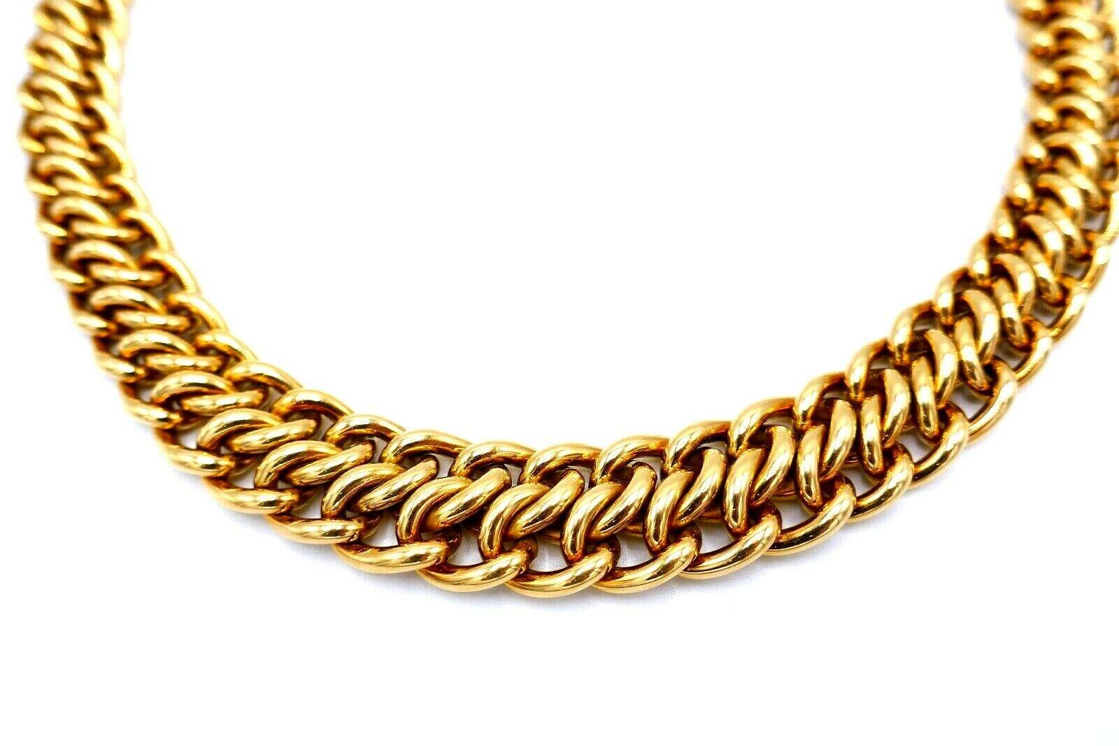 French 1970s Yellow Gold Chain Necklace 1