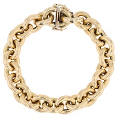 Bracelet en or jaune 18 carats à maille jaseron des années 1980