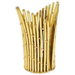French 1980s Brass Umbrella Stand/Waste Paper Basket by Isabelle Faure