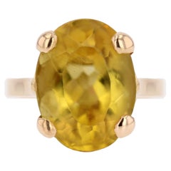 Bague cocktail française des années 1980 en or jaune 18 carats et citrine