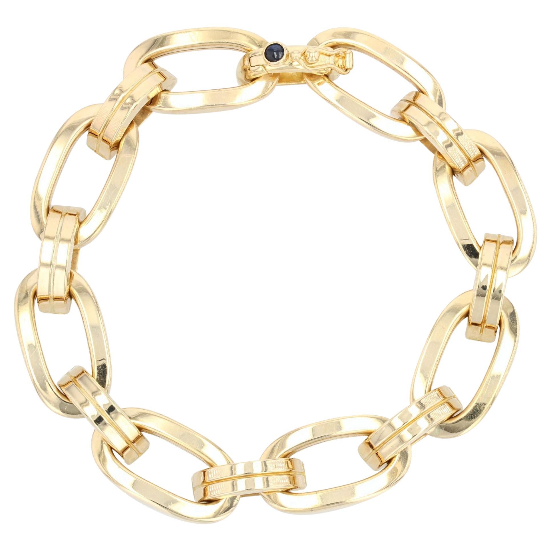 1980s Yellow Diamond 18 Karat Gold Link Tennis Bracelet For Sale at 1stDibs