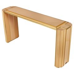 French 1980s cream and gold Maison Jansen Console Table Designed by Alain Delon