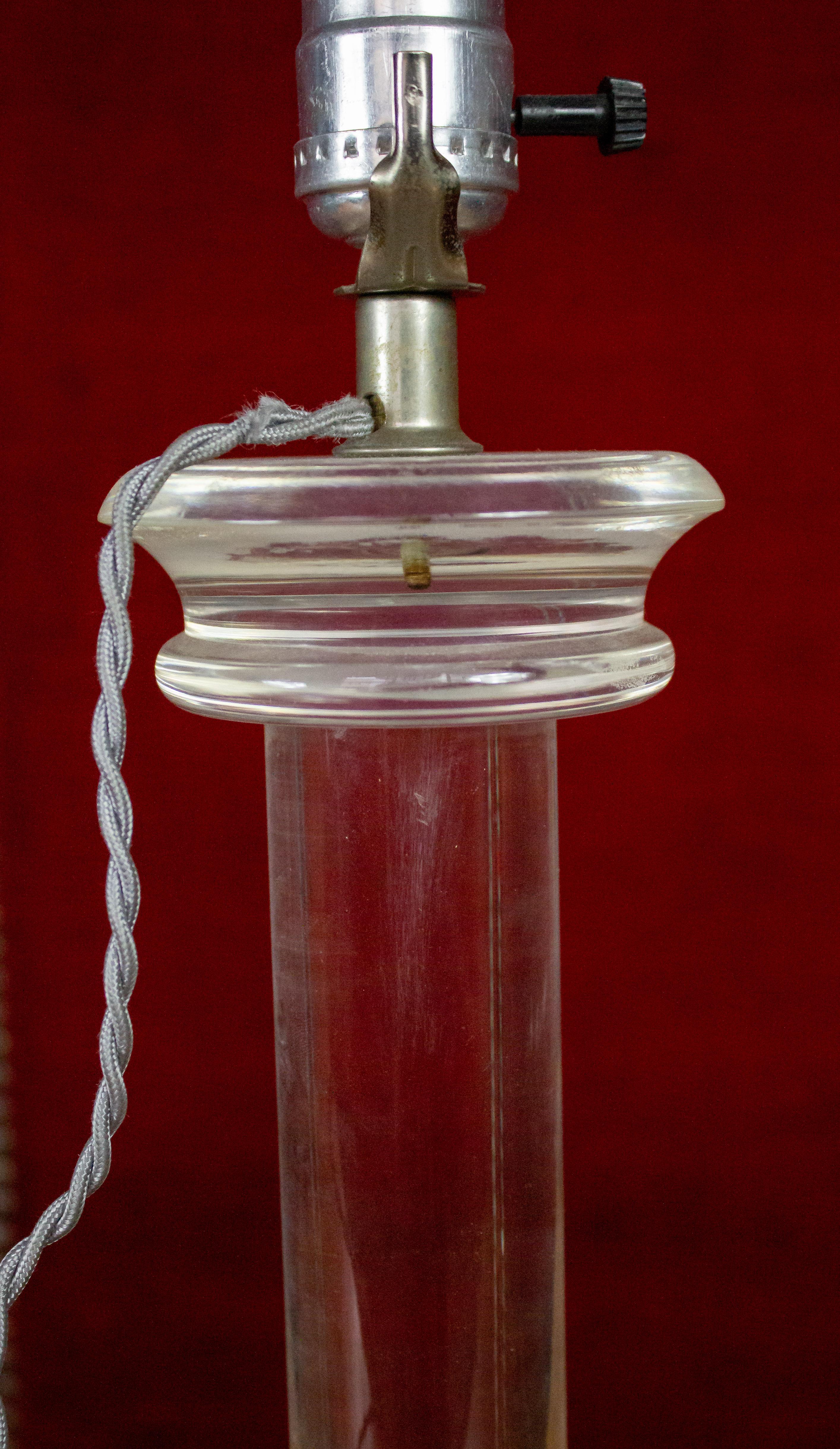 French 1980's Lucite Table Lamp 2