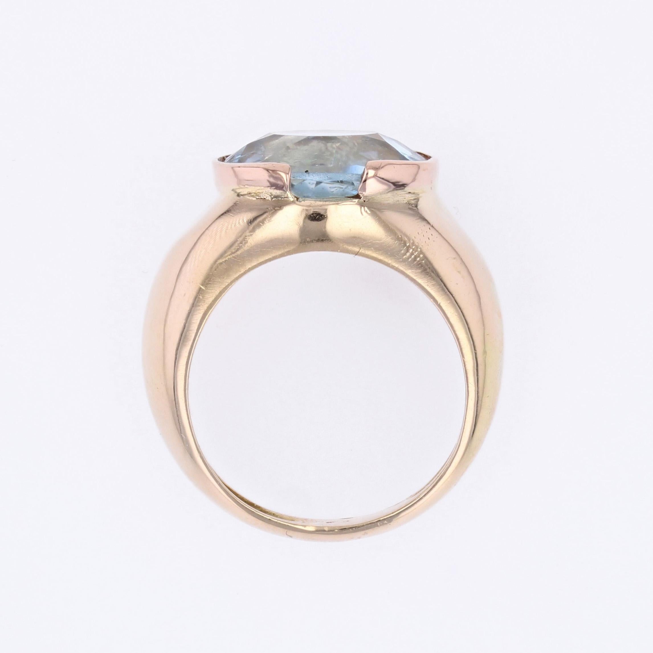 Anello a bracciale in oro giallo 18 carati con topazio francese degli anni '80 in vendita 12