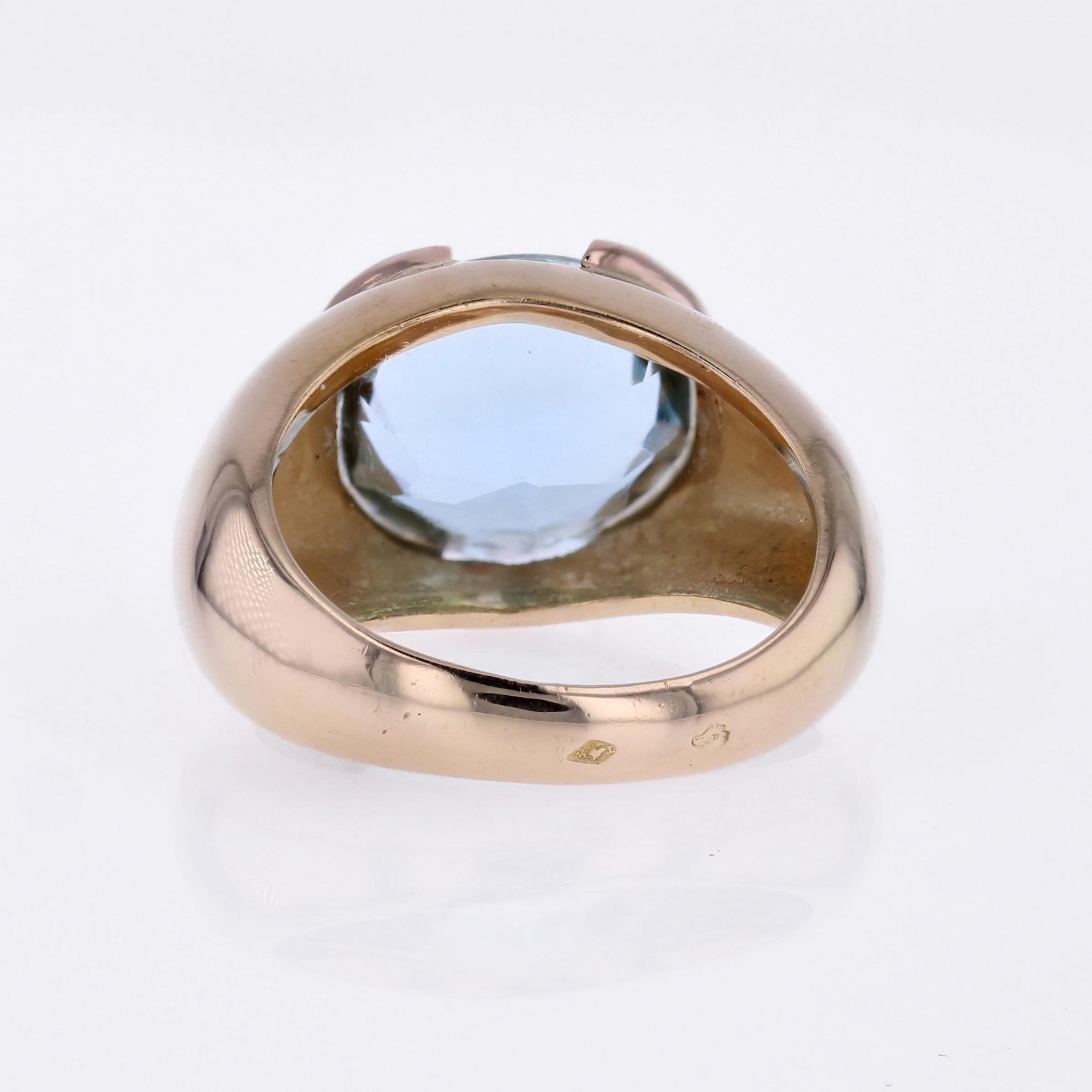 Anello a bracciale in oro giallo 18 carati con topazio francese degli anni '80 in vendita 13