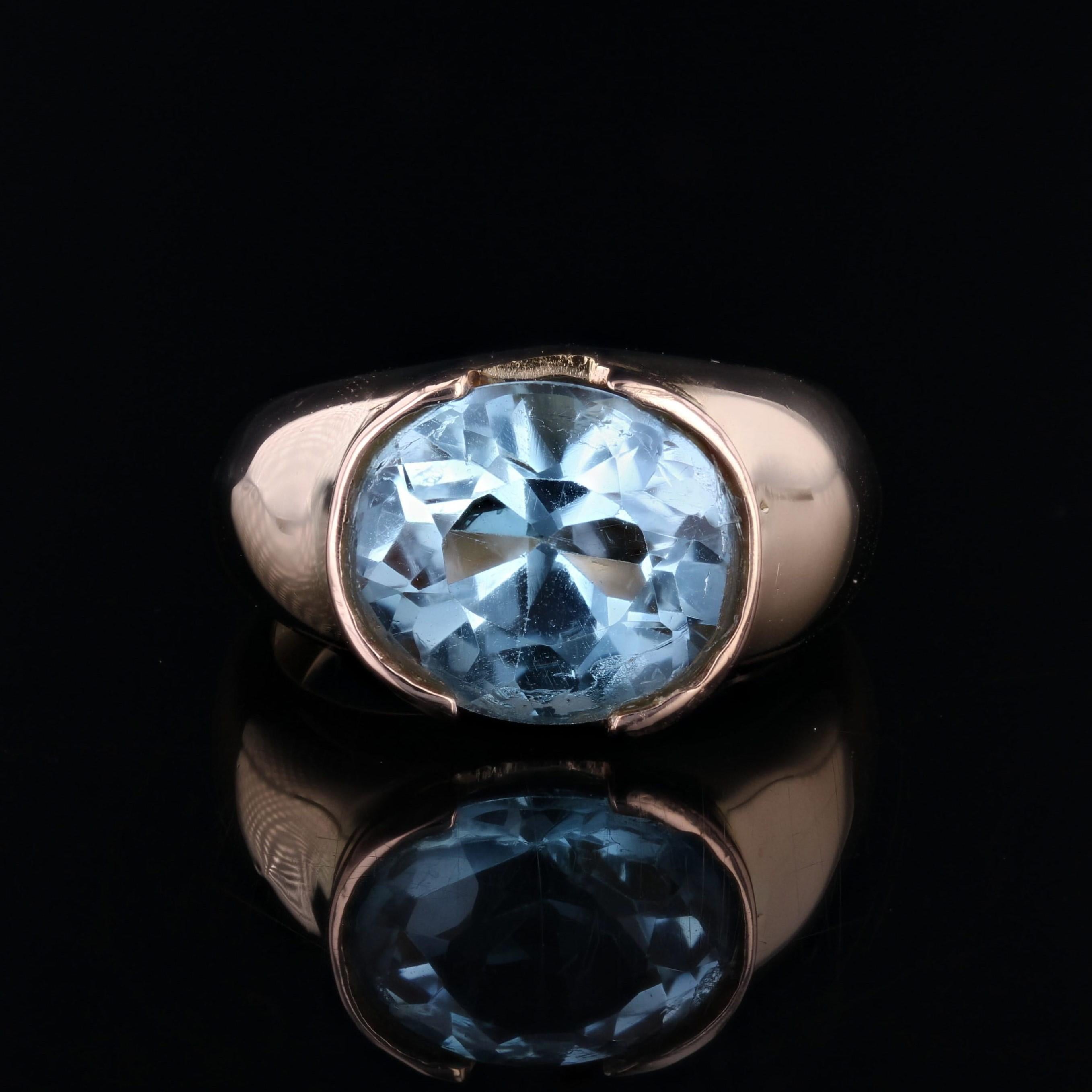 Anello a bracciale in oro giallo 18 carati con topazio francese degli anni '80 In condizioni buone in vendita a Poitiers, FR
