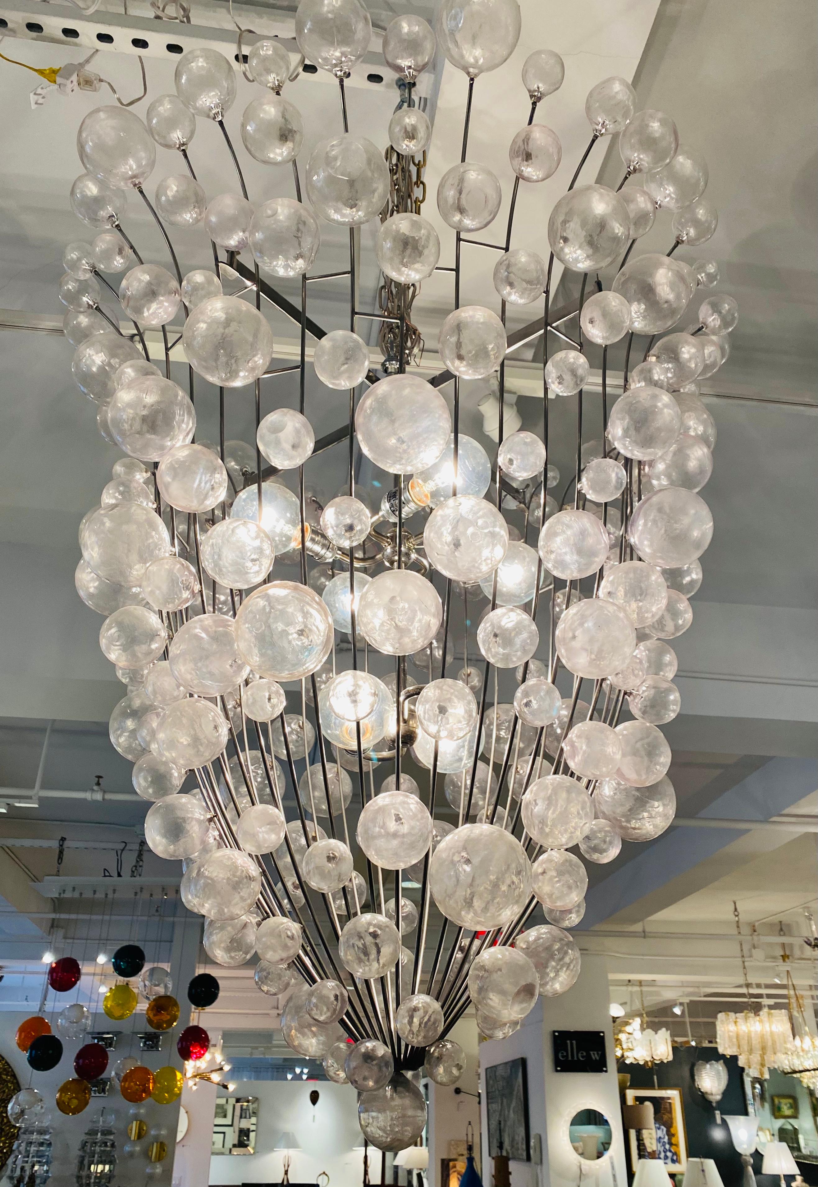 French 1990s Custom Large Bubble Chandelier For Sale 1