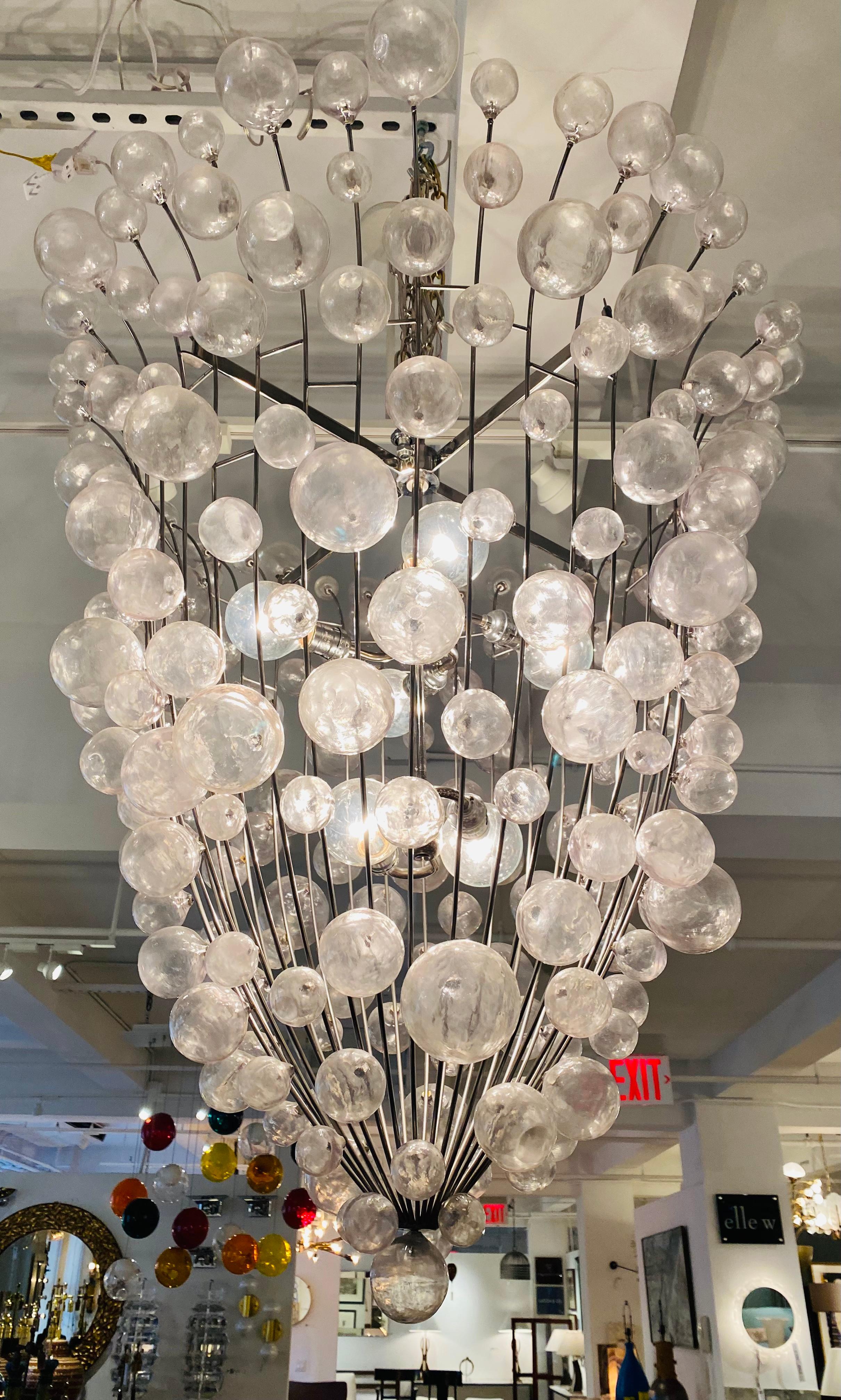 French 1990s Custom Large Bubble Chandelier For Sale 2