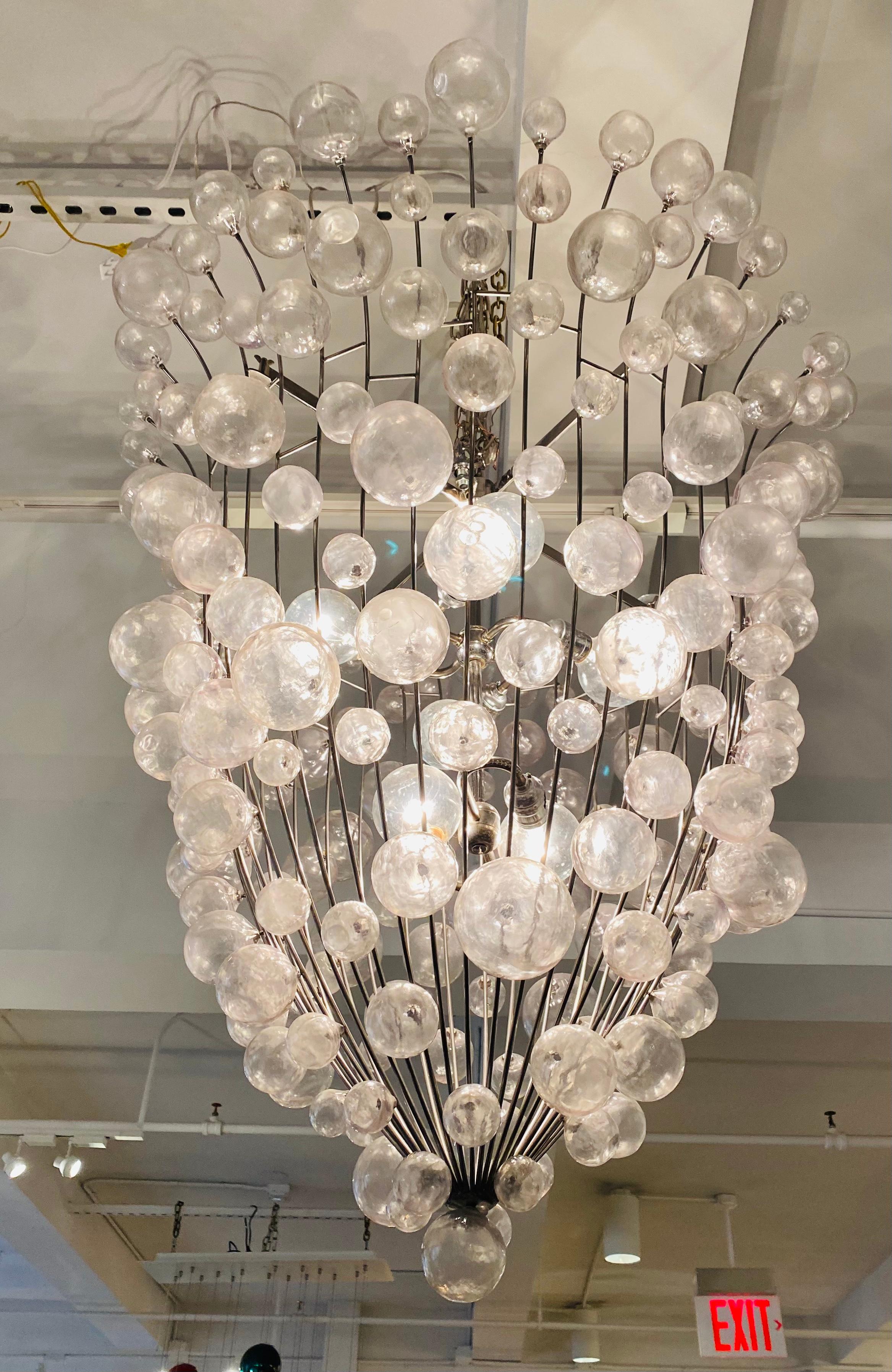 French 1990s Custom Large Bubble Chandelier For Sale 3