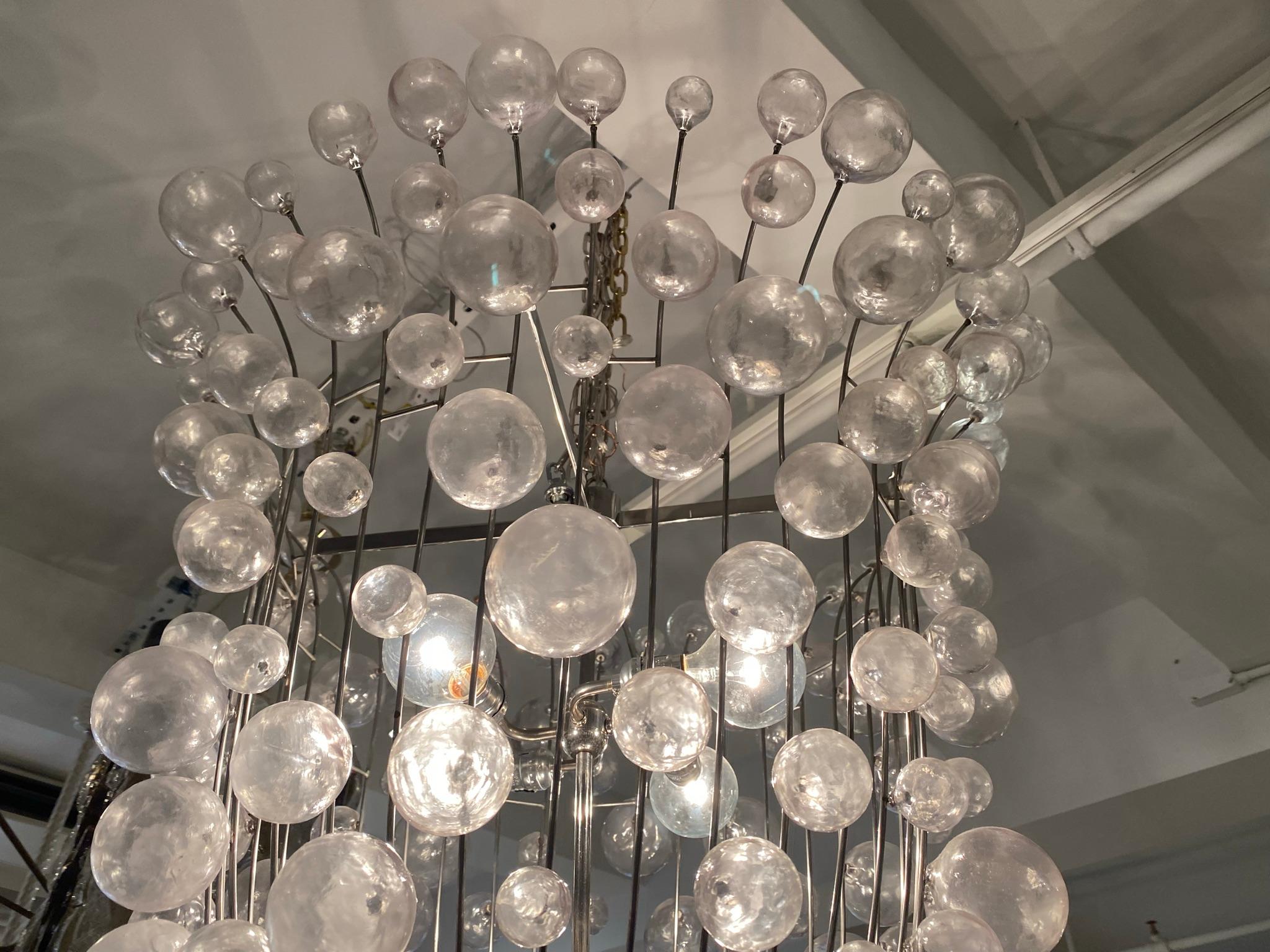 French 1990s Custom Large Bubble Chandelier For Sale 5