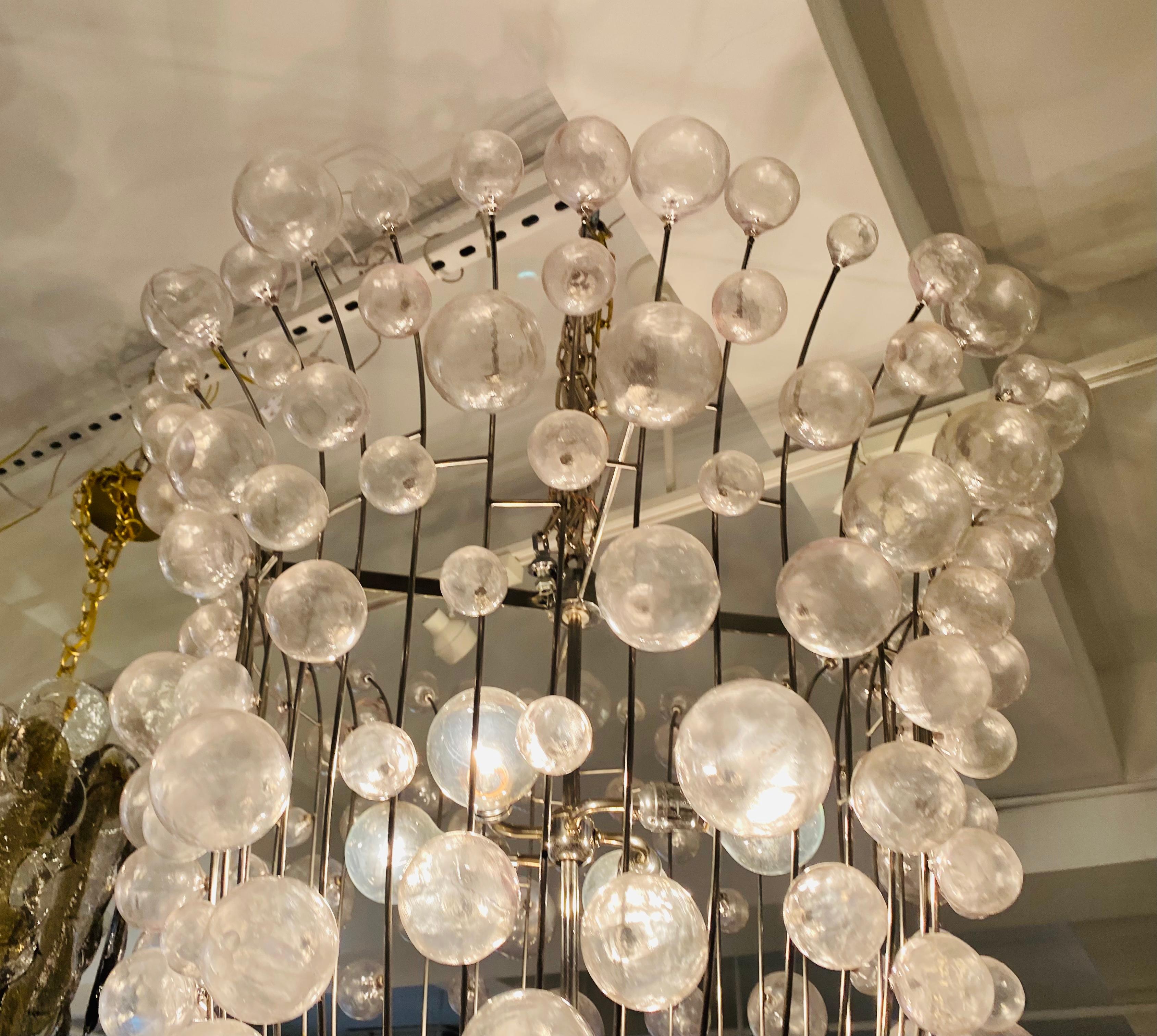 French 1990s Custom Large Bubble Chandelier For Sale 6