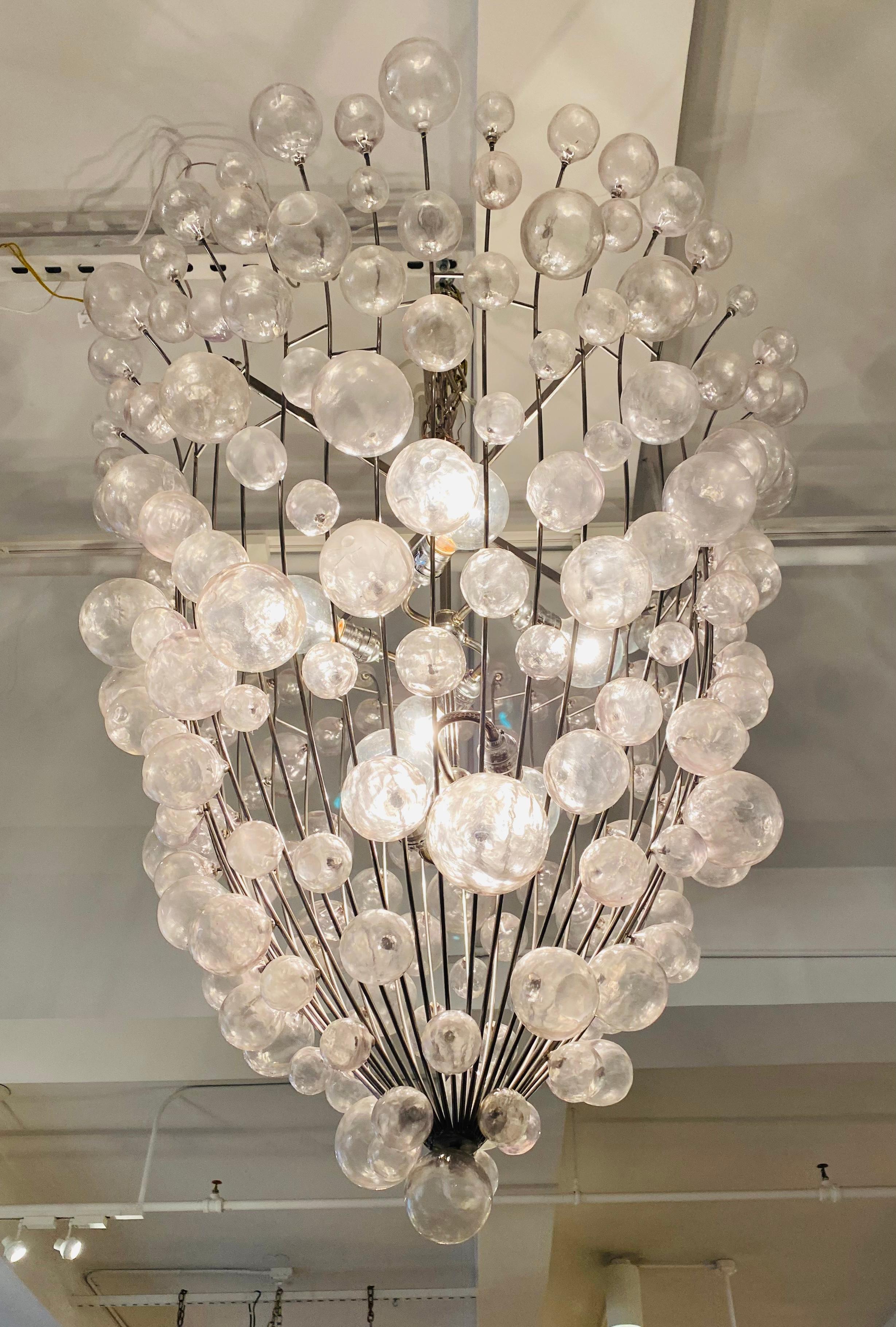 French 1990s Custom Large Bubble Chandelier For Sale 7