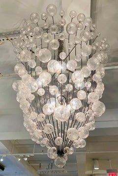French 1990s Custom Large Bubble Chandelier