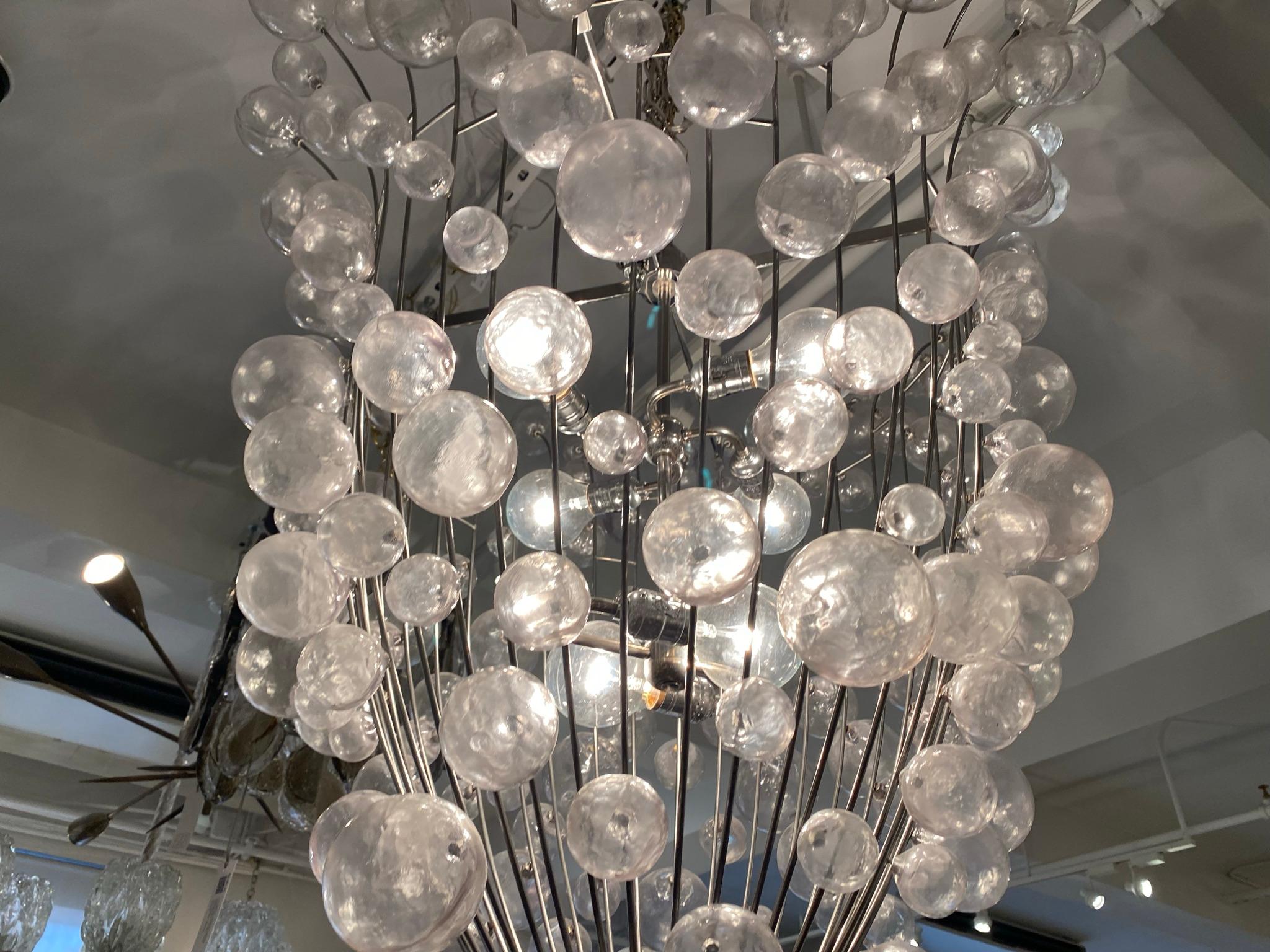 Post-Modern French 1990s Custom Large Bubble Chandelier For Sale