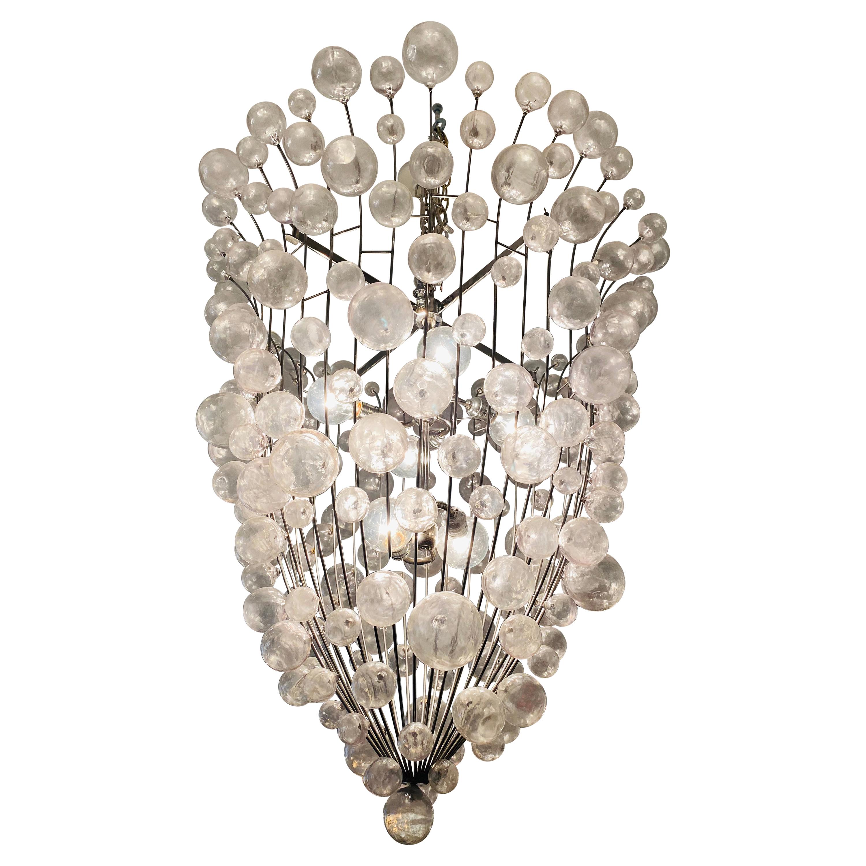 French 1990s Custom Large Bubble Chandelier For Sale