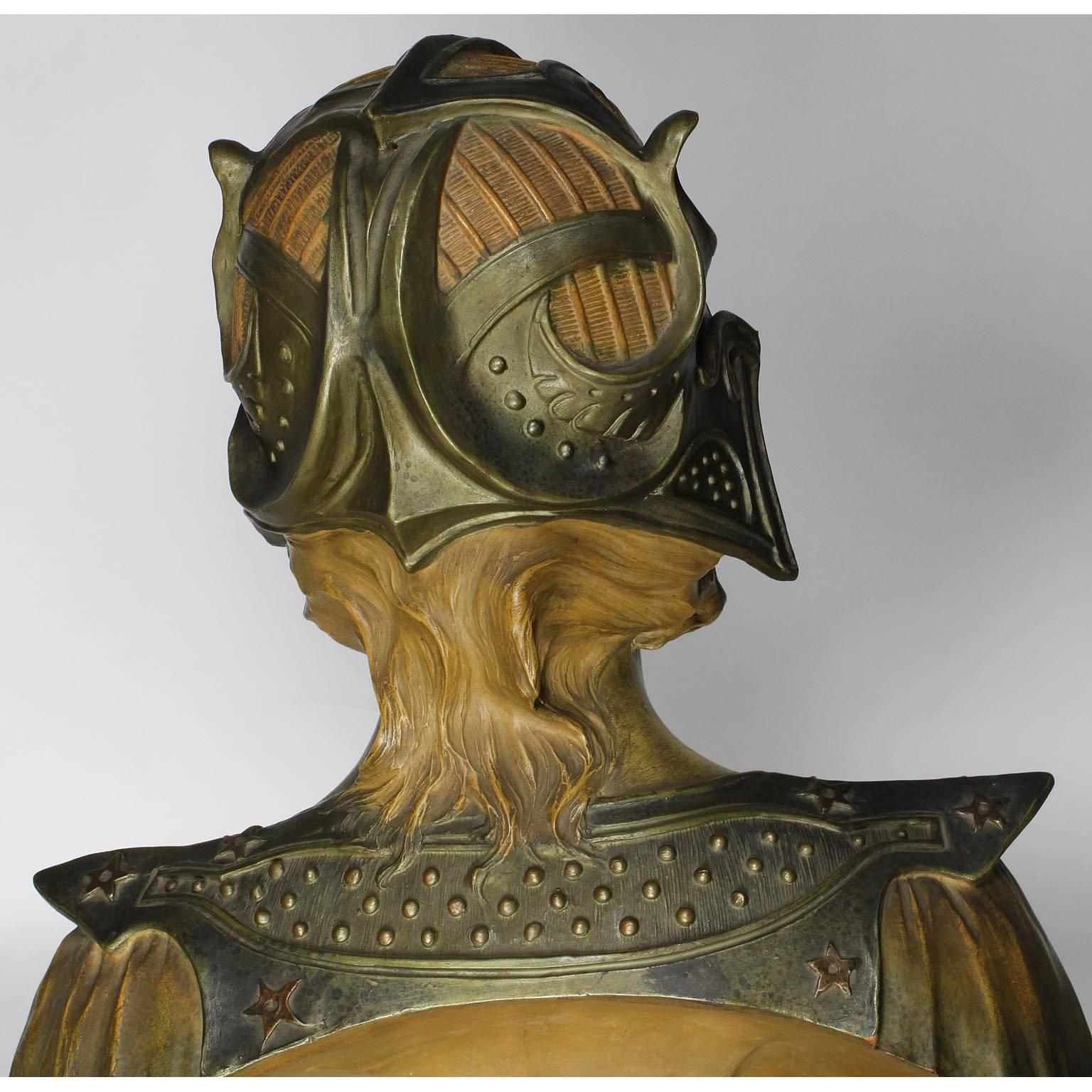 Buste de « Crépuscule » en terre cuite polychromée Art Nouveau du 19e-20e siècle français en vente 2