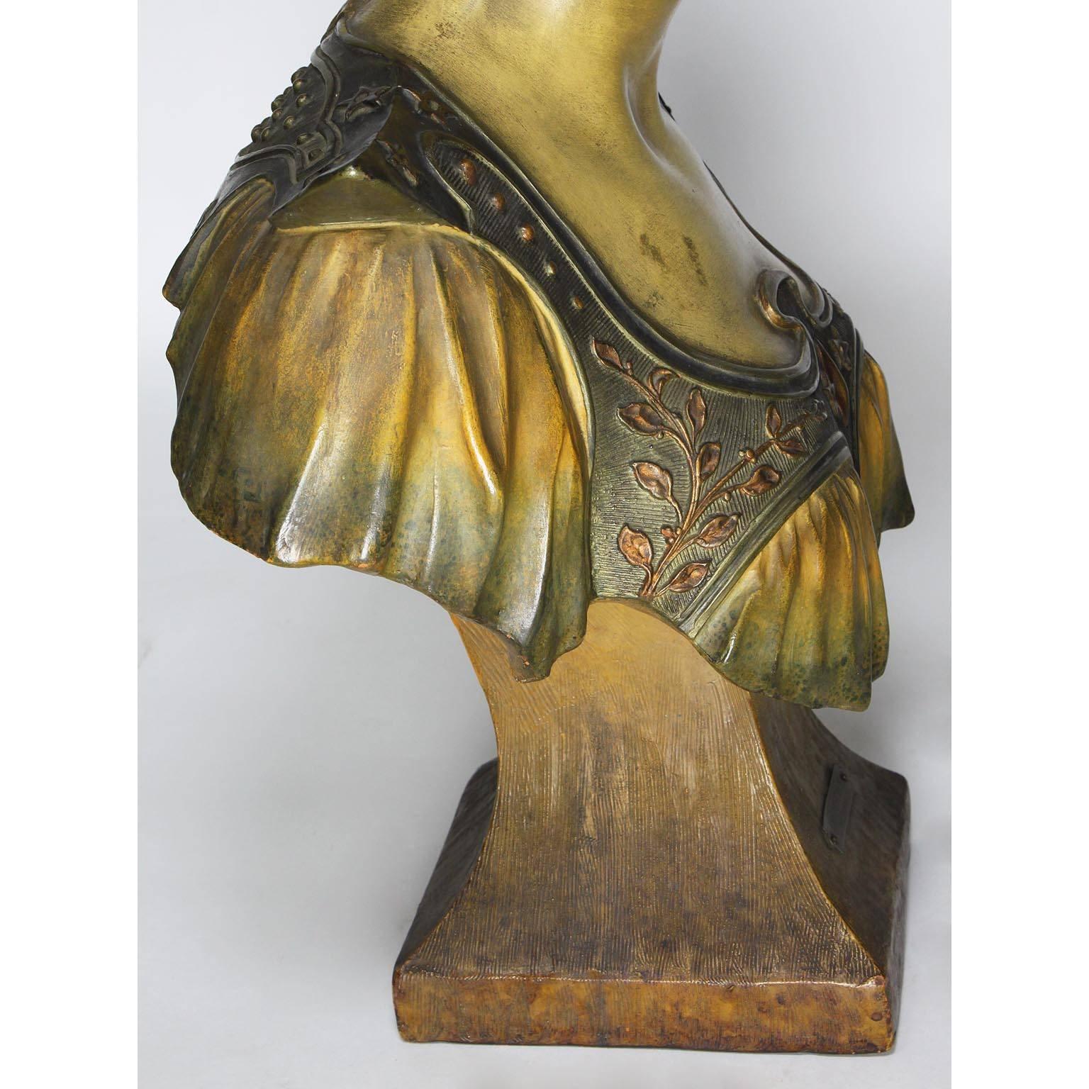 Buste de « Crépuscule » en terre cuite polychromée Art Nouveau du 19e-20e siècle français en vente 5