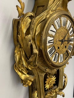 French 19th / 20th Century Bronze Cartel Clock, Figural, Dore