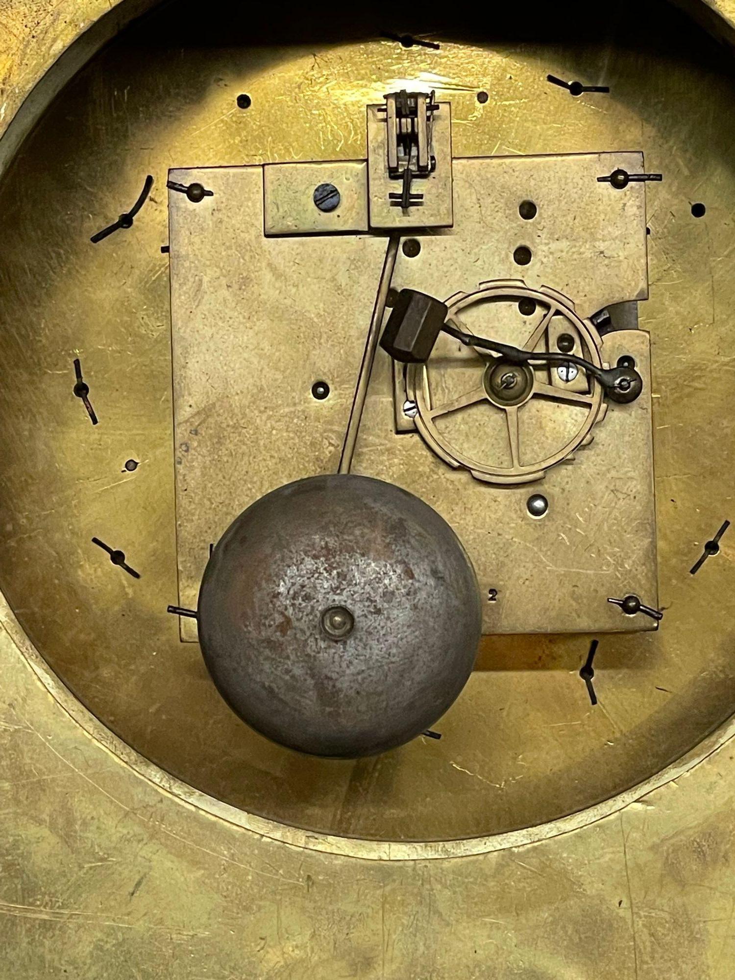 French 19th / 20th Century Bronze Cartel Clock, Figural, Dore For Sale 2