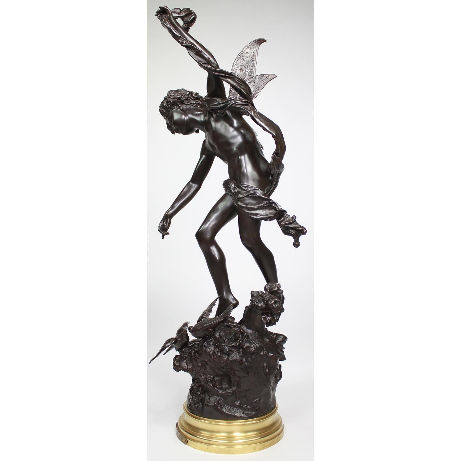 Belle Époque French 19th/20th Century Bronze of a Fairy “Lutin des Bois”, After Luca Madrassi For Sale