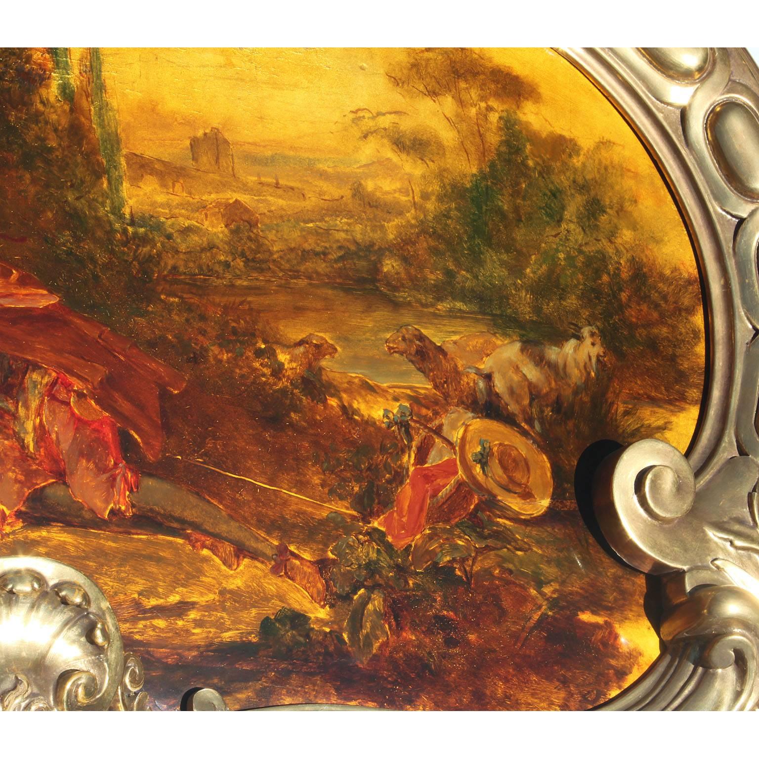 Französisch 19-20. Jahrhundert Louis XV Stil Giltwood geschnitzt Figural Trumeau Spiegel (Frühes 20. Jahrhundert) im Angebot