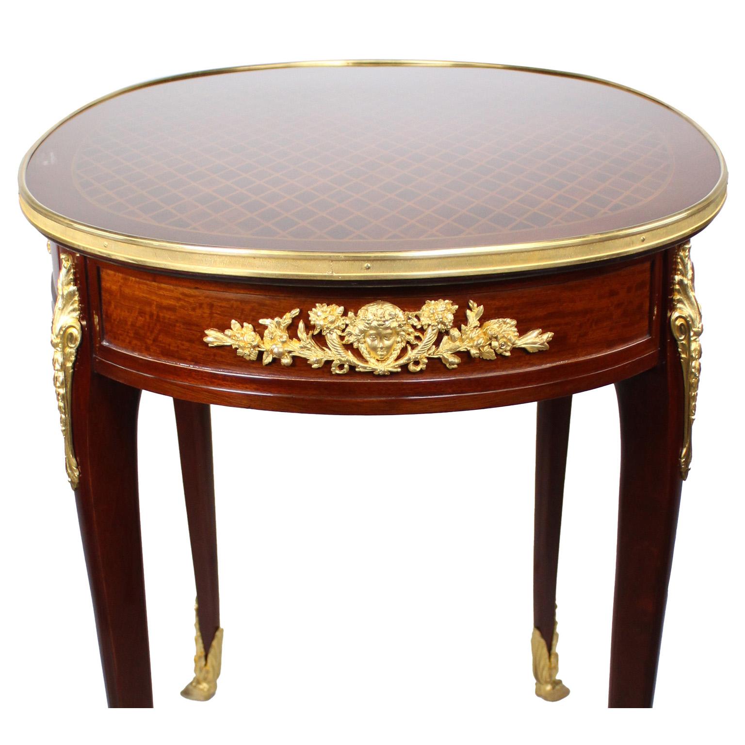 Tavolino in mogano stile Luigi XV francese del XIX-XX secolo, Francois Link Attr in vendita 3