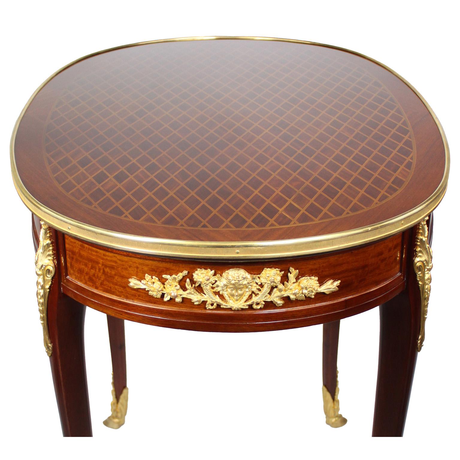Tavolino in mogano stile Luigi XV francese del XIX-XX secolo, Francois Link Attr in vendita 5