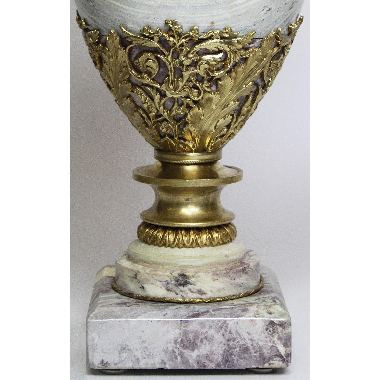 French 19th-20th Century Louis XV Style Marble and Gilt Bronze-Mounted Urn Lamp For Sale 3
