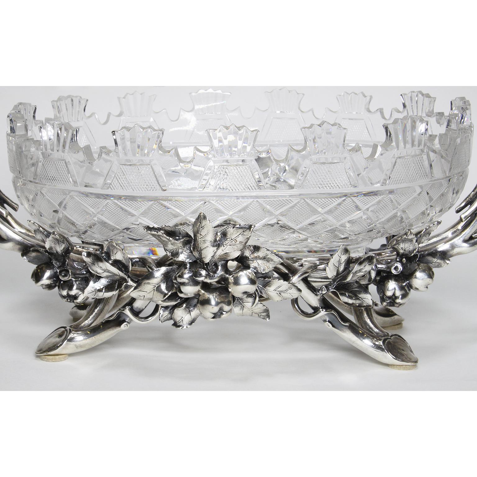 Molded French 19th-20th Century Louis XV Style Silvered Centrepiece by Christofle & Cie For Sale