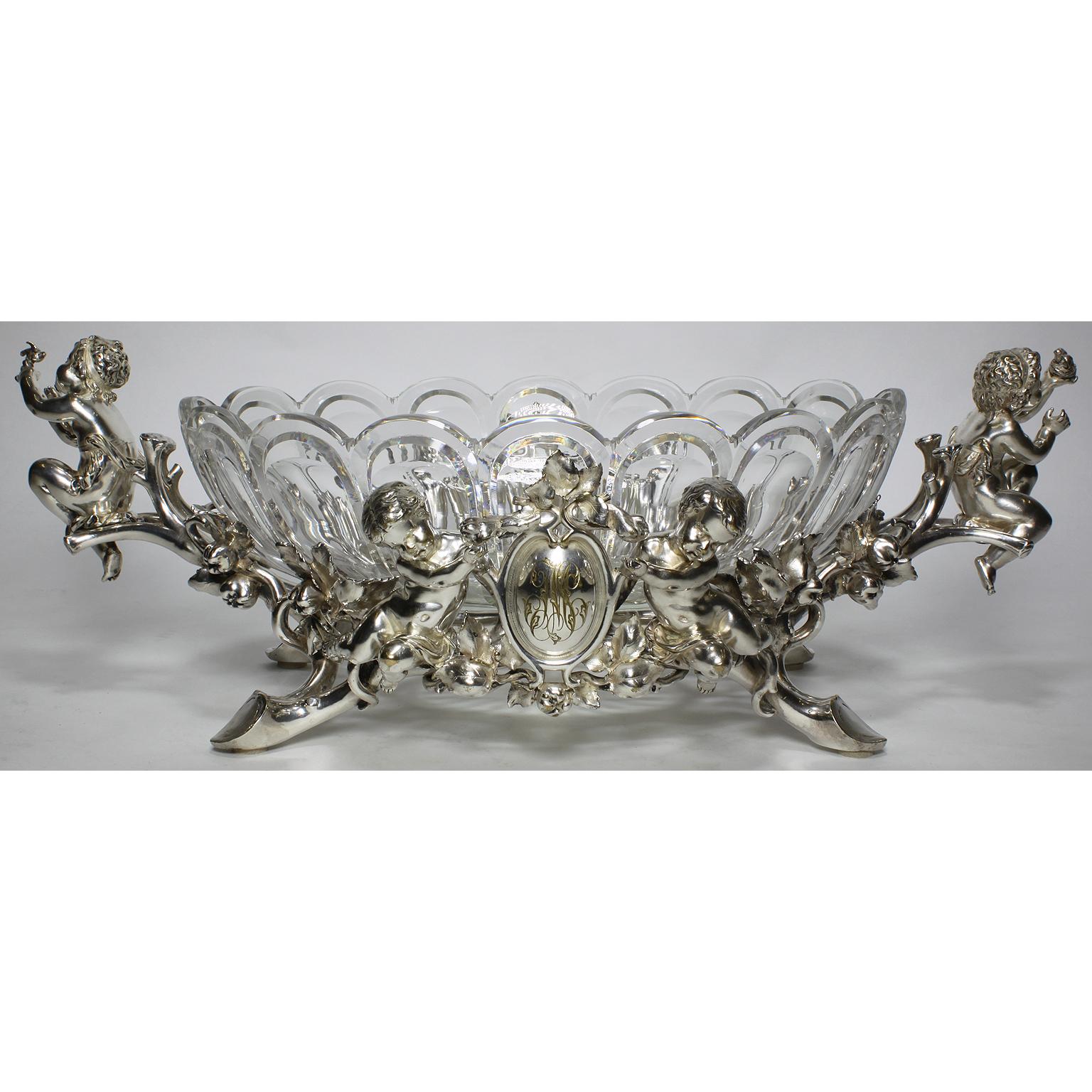 French 19th-20th Century Louis XV Style Silvered Christofle & Cie Centrepiece For Sale 6