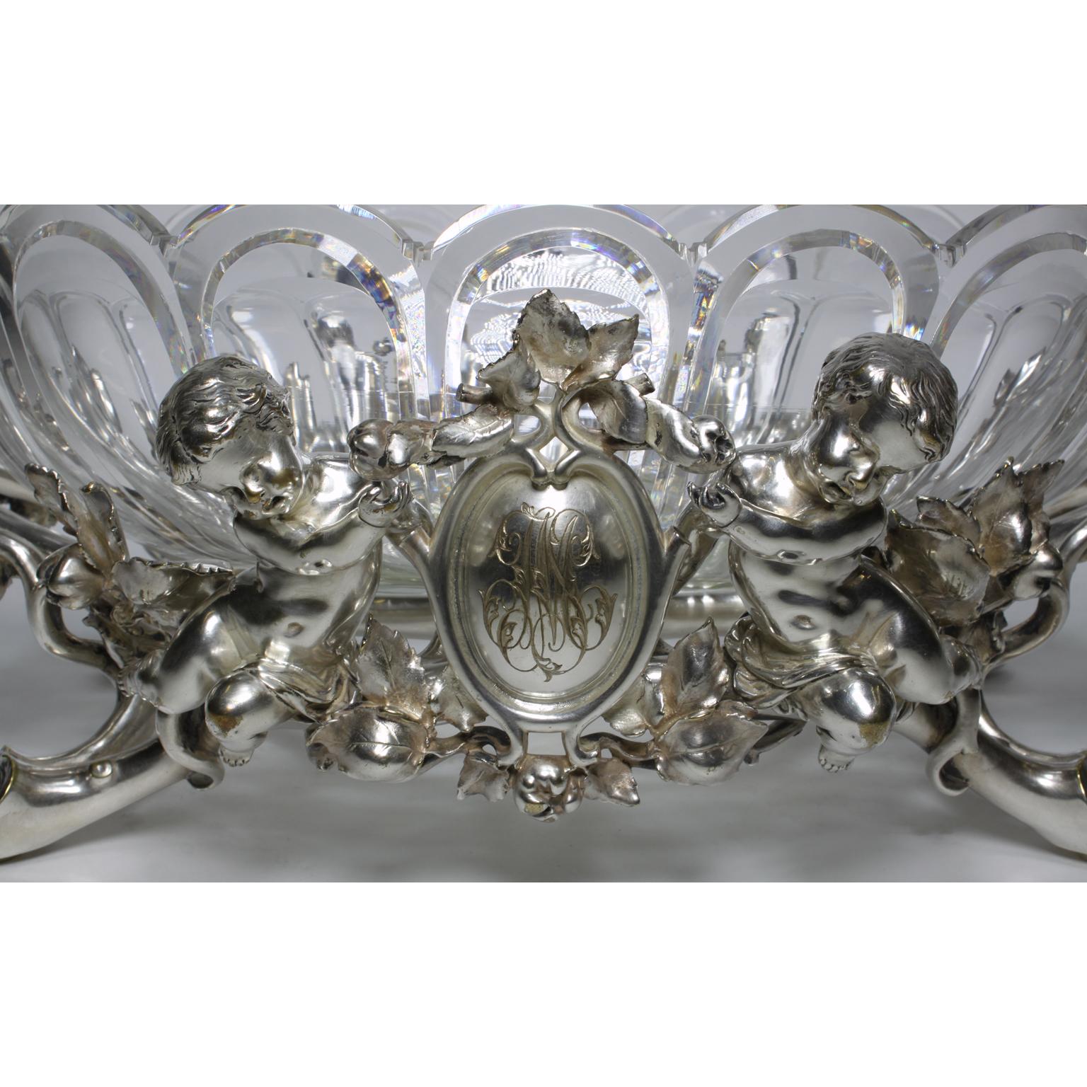 French 19th-20th Century Louis XV Style Silvered Christofle & Cie Centrepiece For Sale 8