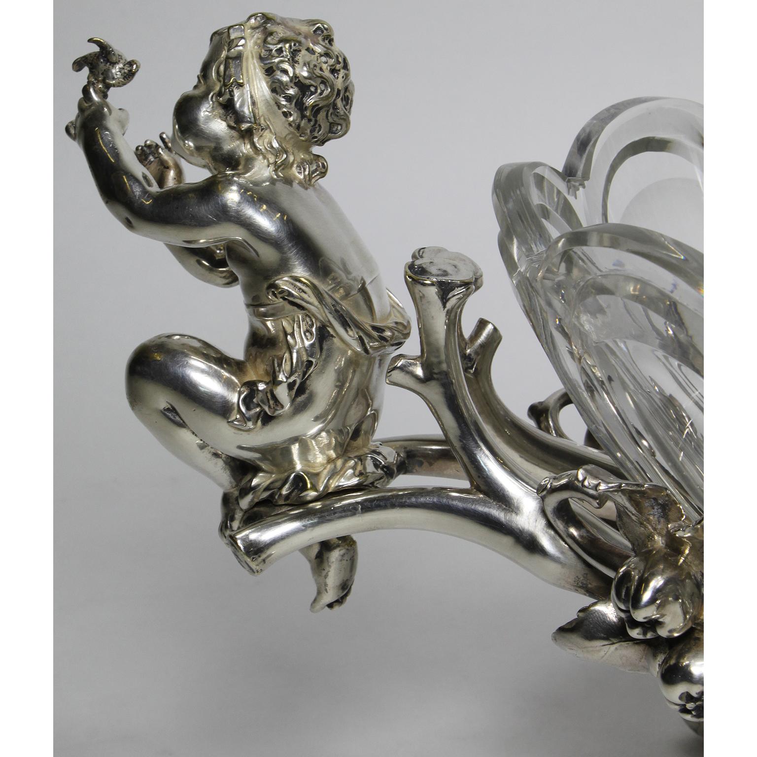 Molded French 19th-20th Century Louis XV Style Silvered Christofle & Cie Centrepiece For Sale