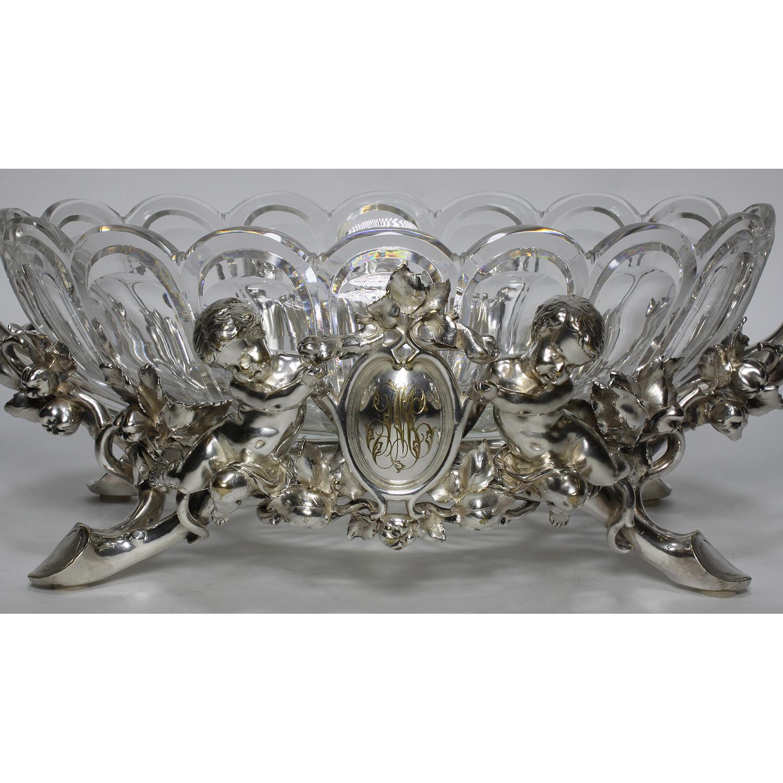 French 19th-20th Century Louis XV Style Silvered Christofle & Cie Centrepiece In Good Condition For Sale In Los Angeles, CA