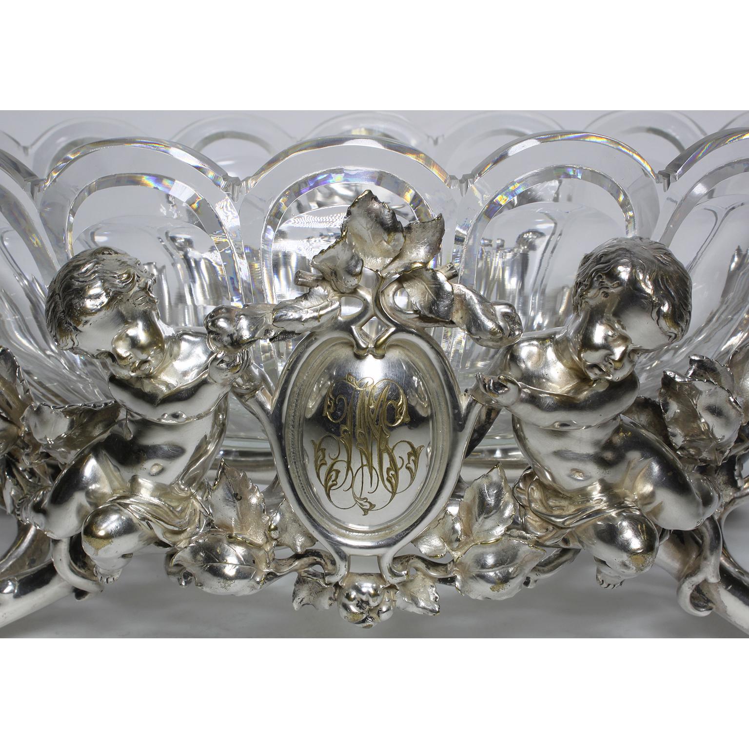 Early 20th Century French 19th-20th Century Louis XV Style Silvered Christofle & Cie Centrepiece For Sale
