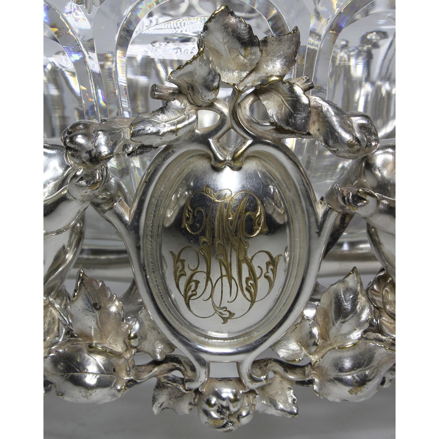 Bronze French 19th-20th Century Louis XV Style Silvered Christofle & Cie Centrepiece For Sale