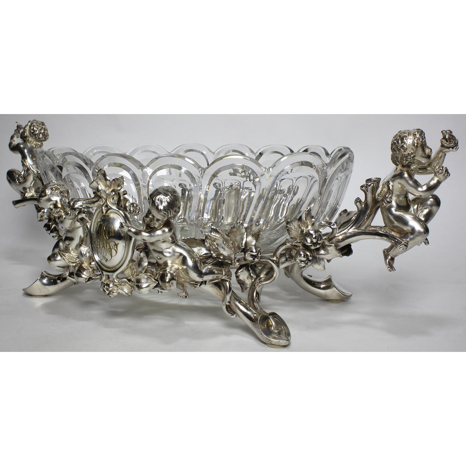 French 19th-20th Century Louis XV Style Silvered Christofle & Cie Centrepiece For Sale 2