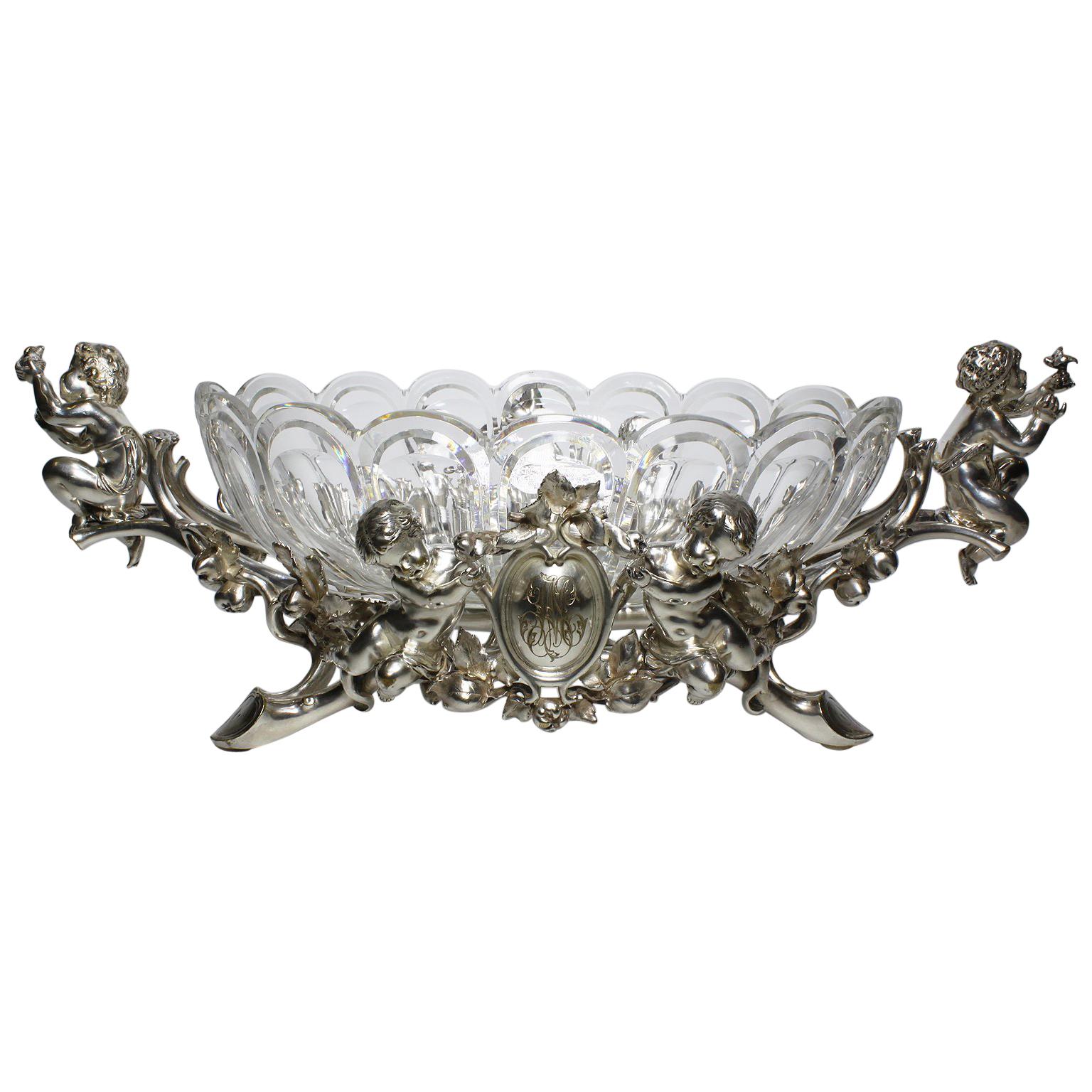 French 19th-20th Century Louis XV Style Silvered Christofle & Cie Centrepiece For Sale