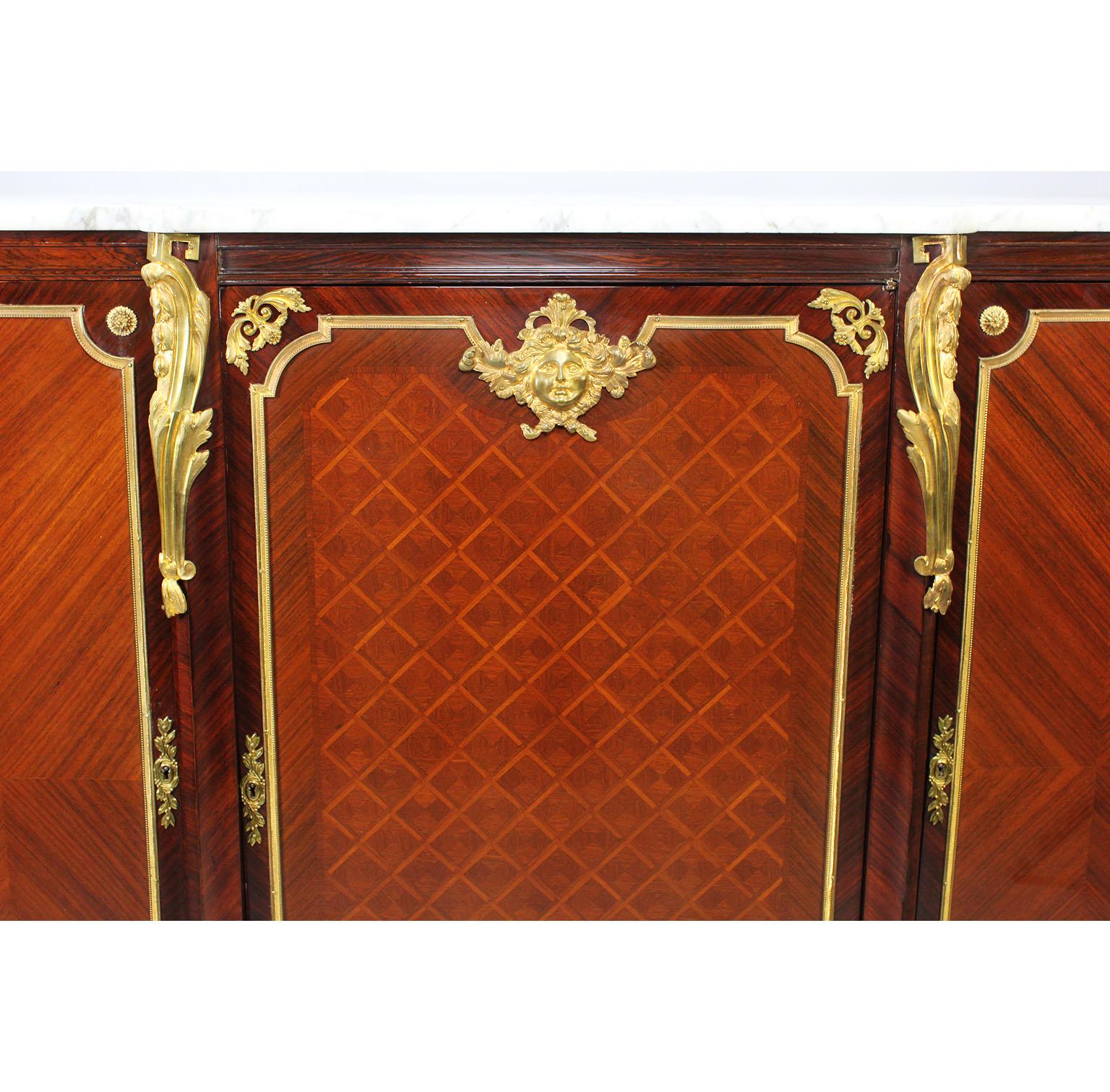 French 19th-20th Century Louis XV Style Tulipwood & Gilt-Bronze Mounted Cabinet In Good Condition For Sale In Los Angeles, CA