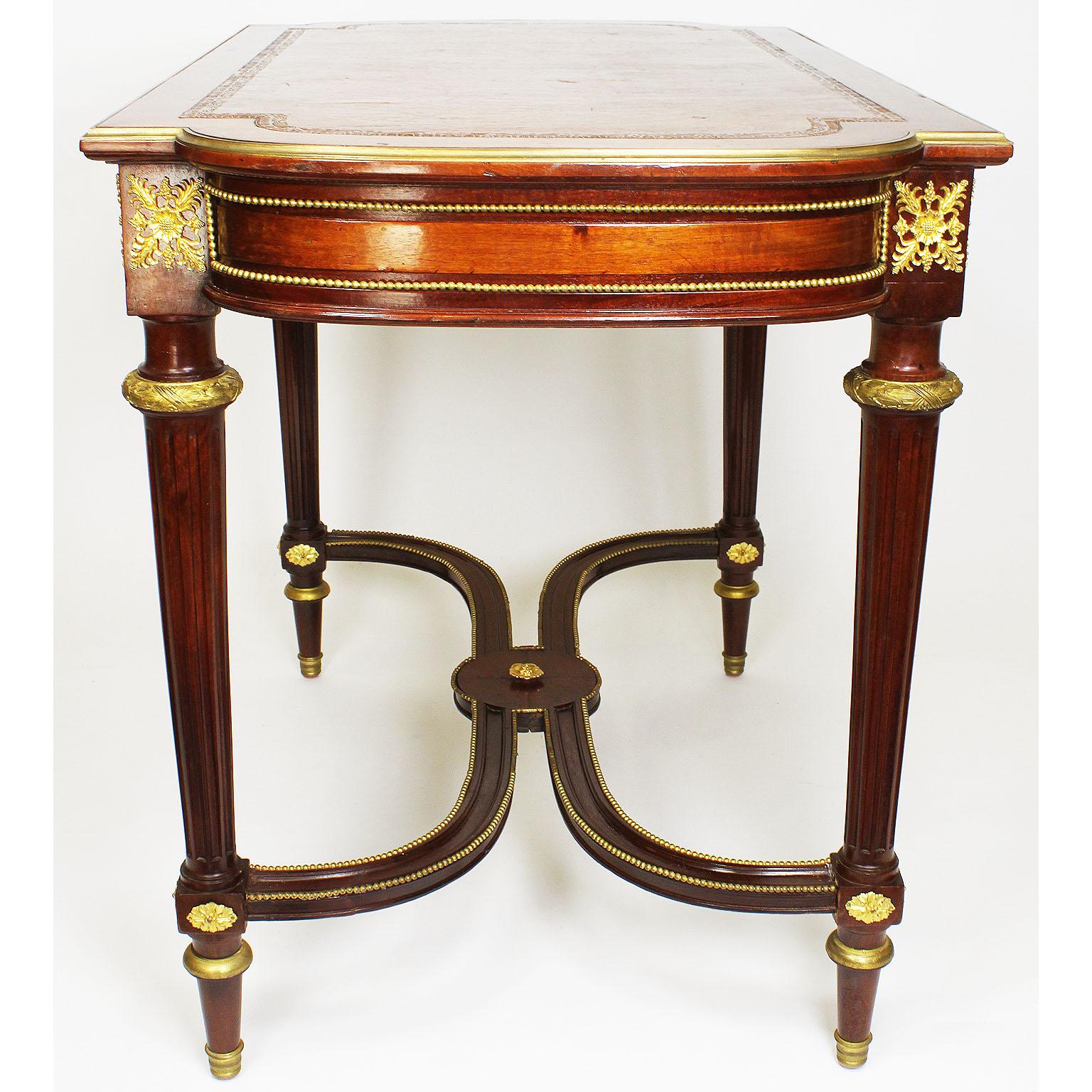 French 19th-20th Century Louis XVI, Mahogany & Gilt-Bronze Mounted Centre Table For Sale 2