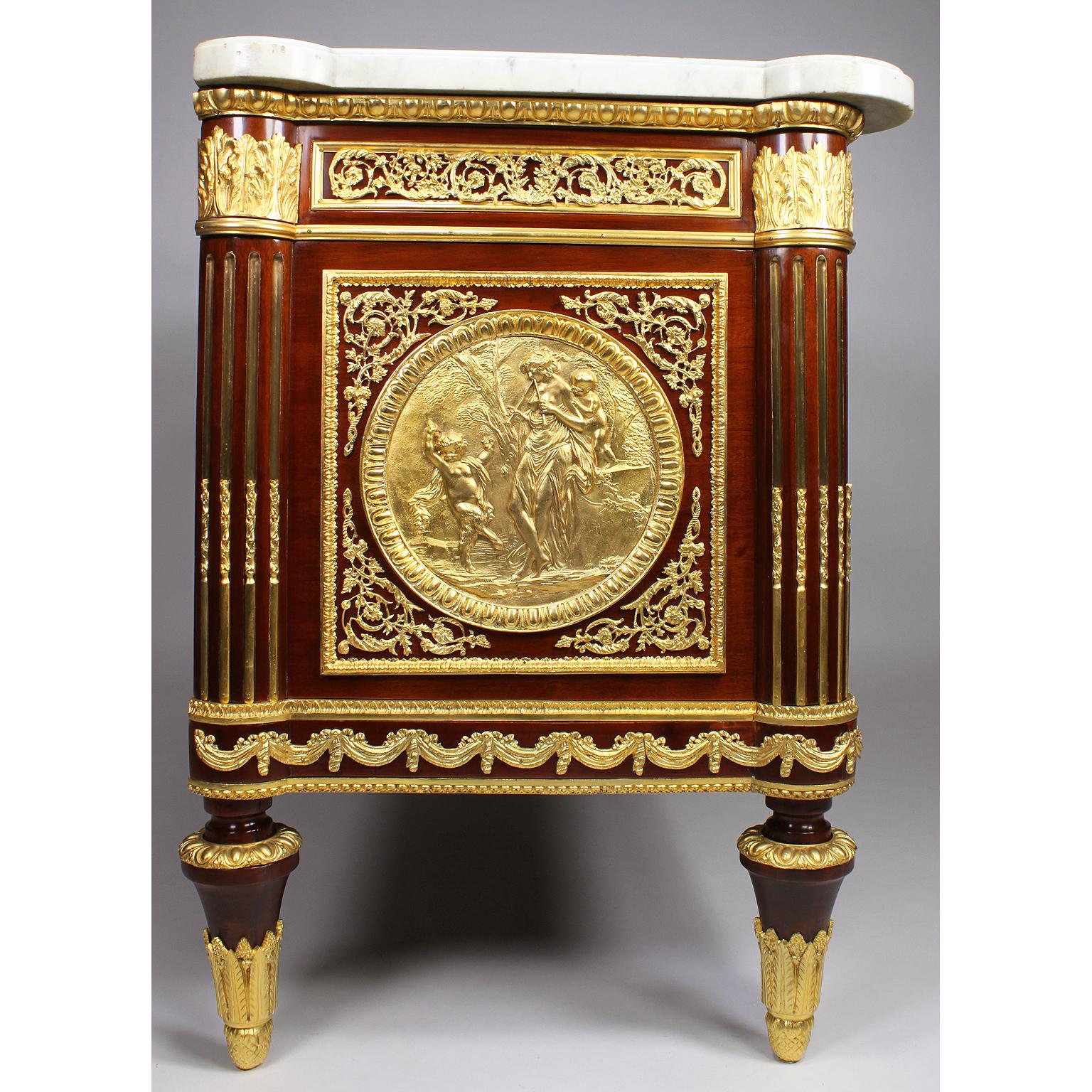 Impressive French Louis XVI Style Mahogany Gilt Bronze Mounted Server Commode For Sale 7