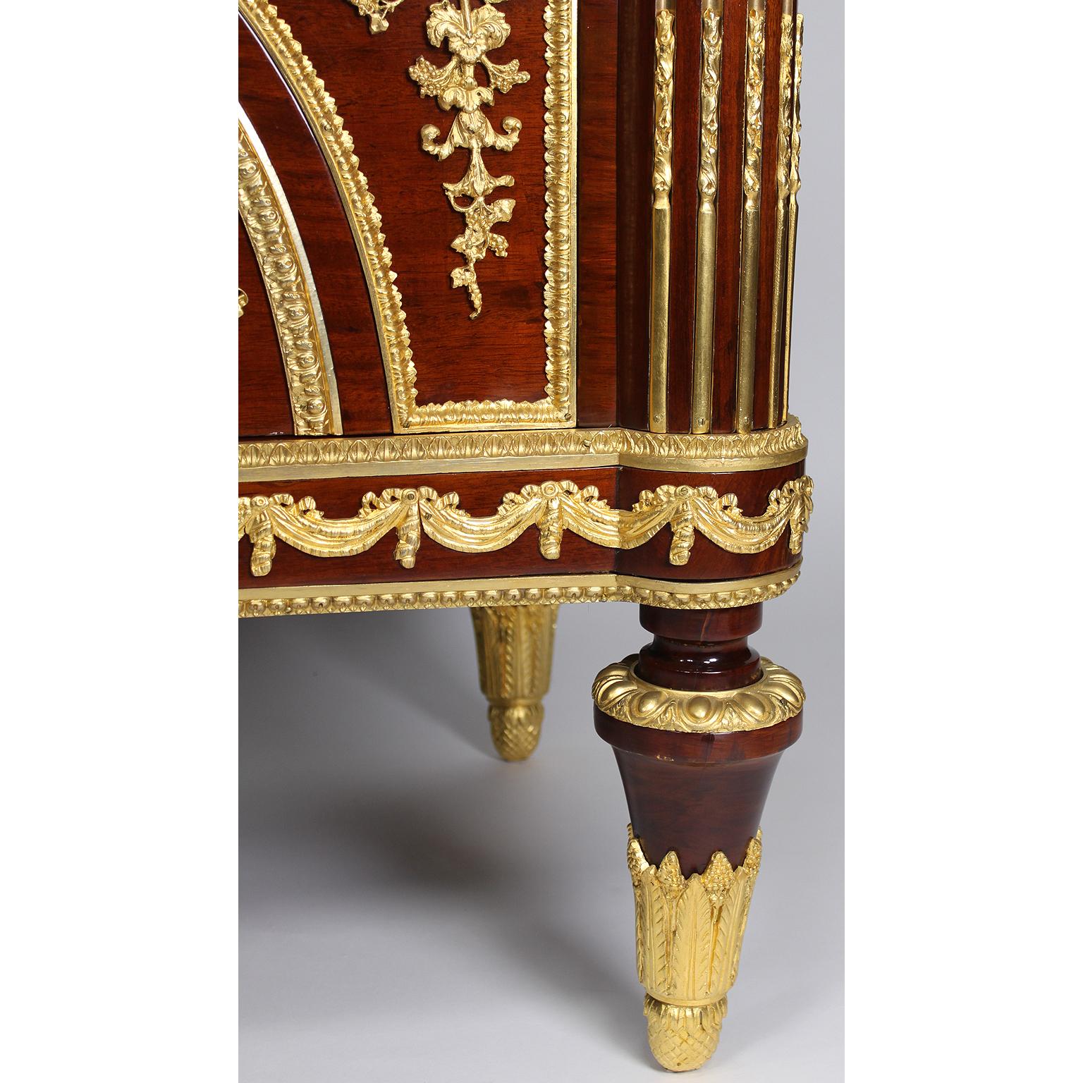 Impressive French Louis XVI Style Mahogany Gilt Bronze Mounted Server Commode For Sale 4