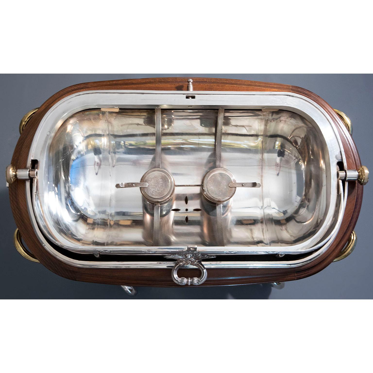 Silver Plate French 19th-20th Century Louis XVI Style Silver-Plated Meat Carving Trolley Cart