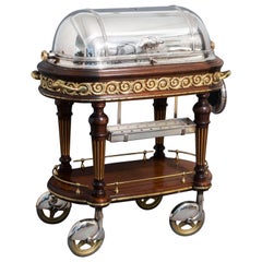 French 19th-20th Century Louis XVI Style Silver-Plated Meat Carving Trolley Cart