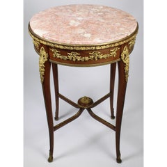 French 19th-20th Century Mahogany & Mounted Gueridon Table, Attr. François Linke
