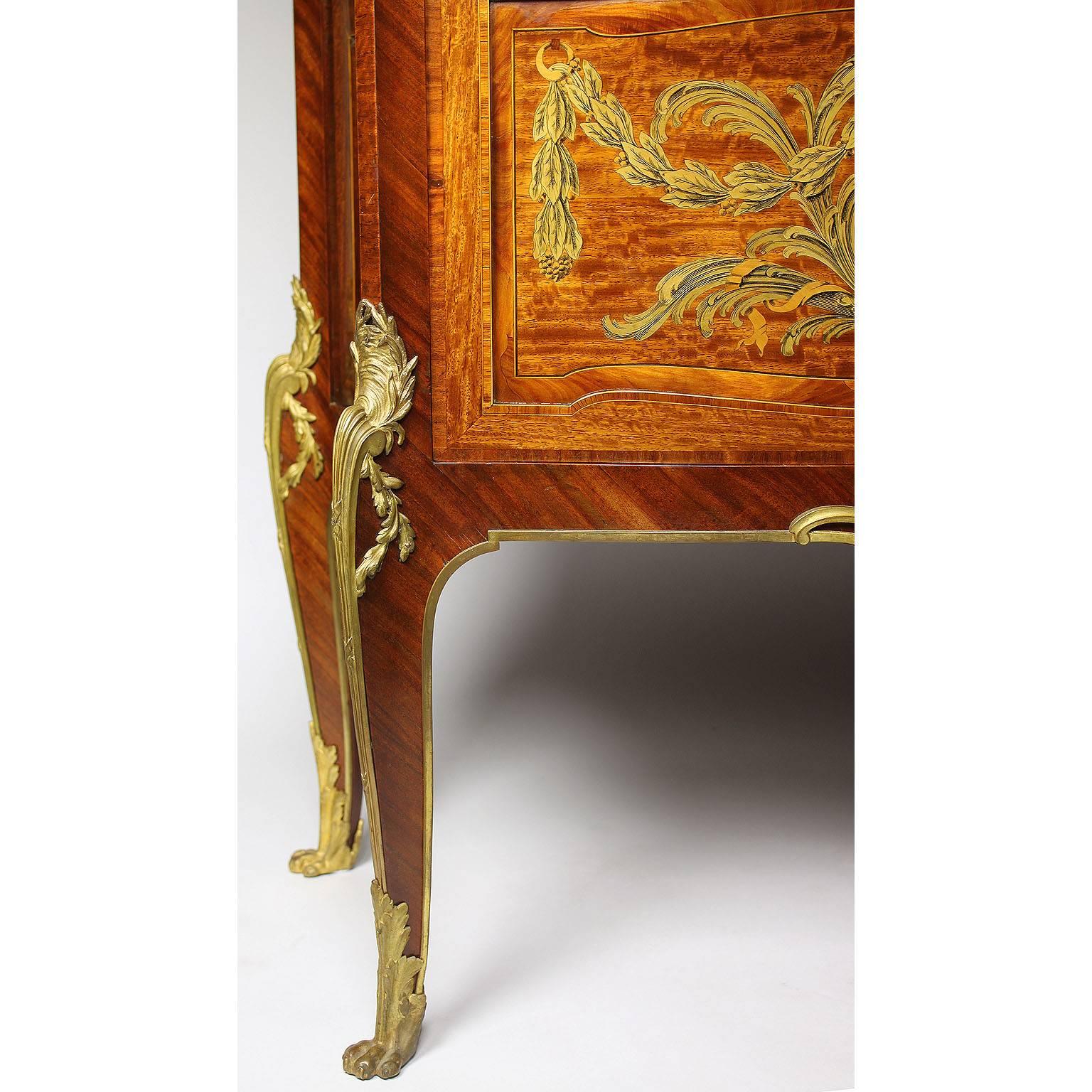 Early 20th Century 19th-20th Century Marquetry and Gilt-Bronze Mounted, François Linke Atrributed For Sale