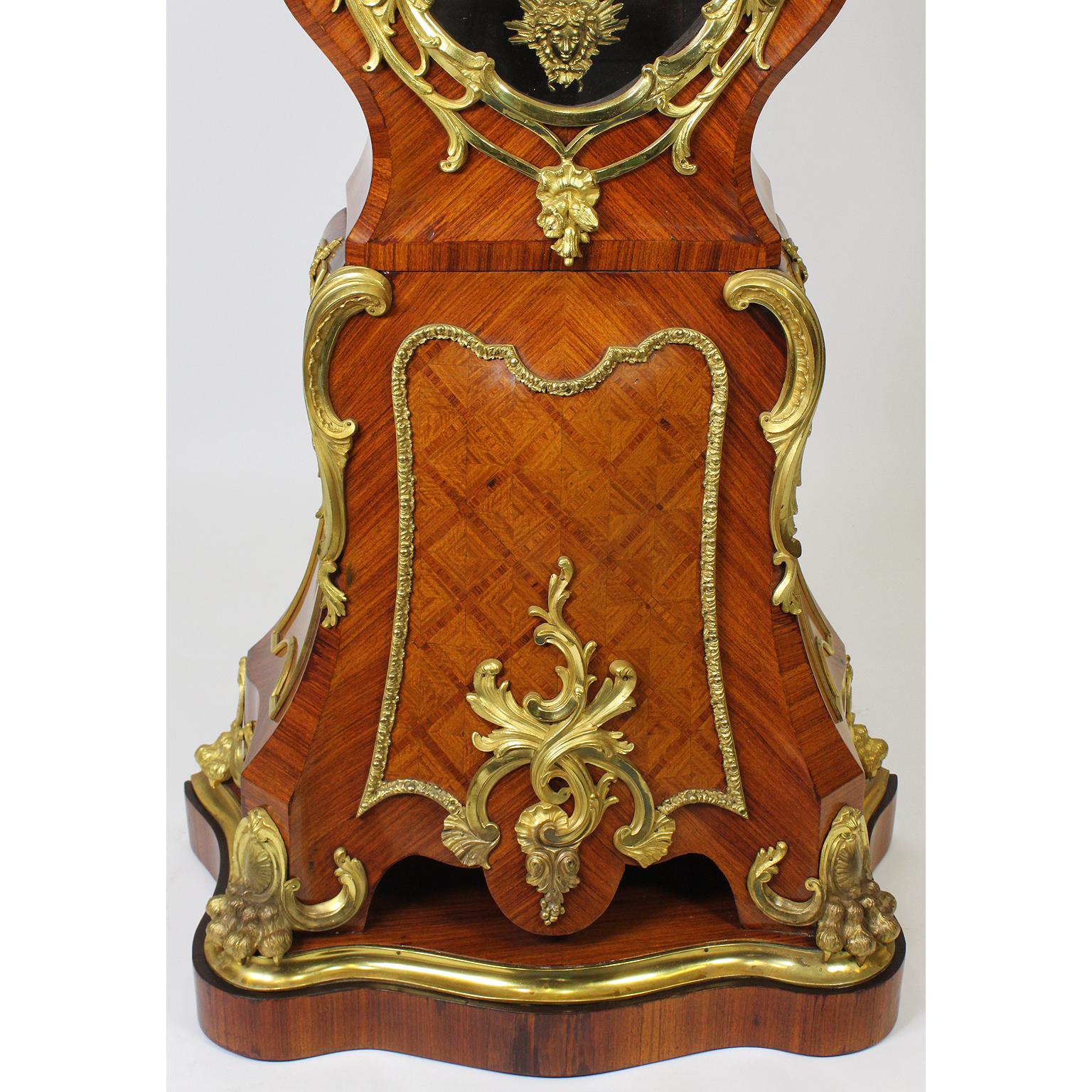 French 19th-20th Century Régence Style Gilt-Bronze Mounted Longcase Clock For Sale 5