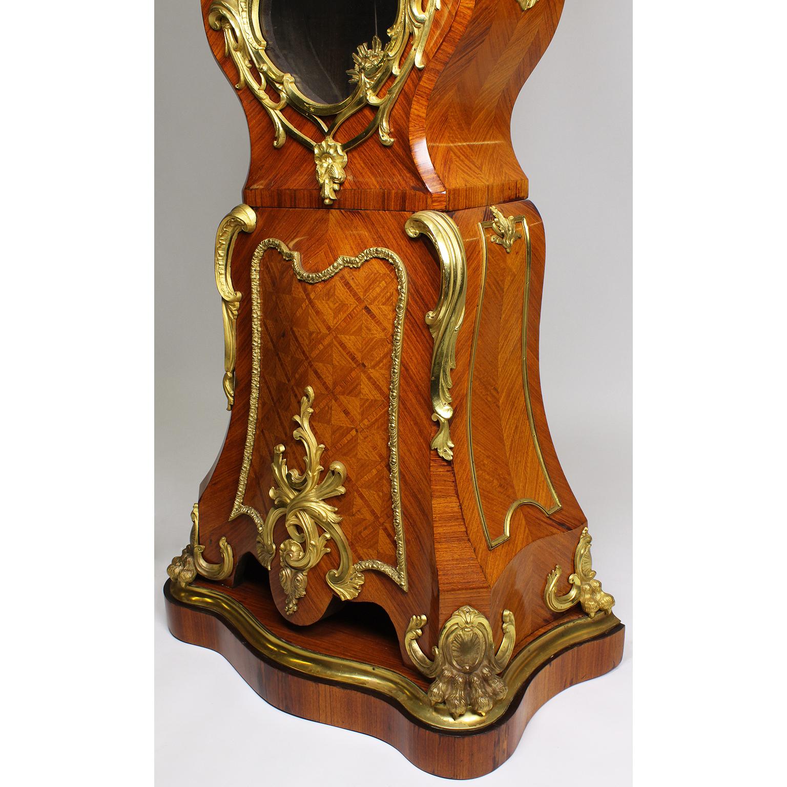 French 19th-20th Century Régence Style Gilt-Bronze Mounted Longcase Clock For Sale 7