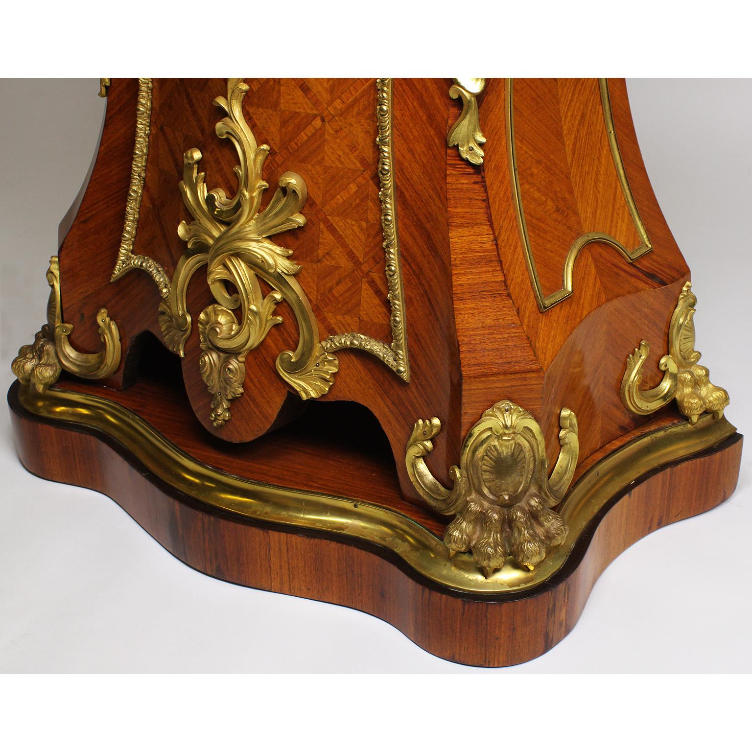 French 19th-20th Century Régence Style Gilt-Bronze Mounted Longcase Clock For Sale 7