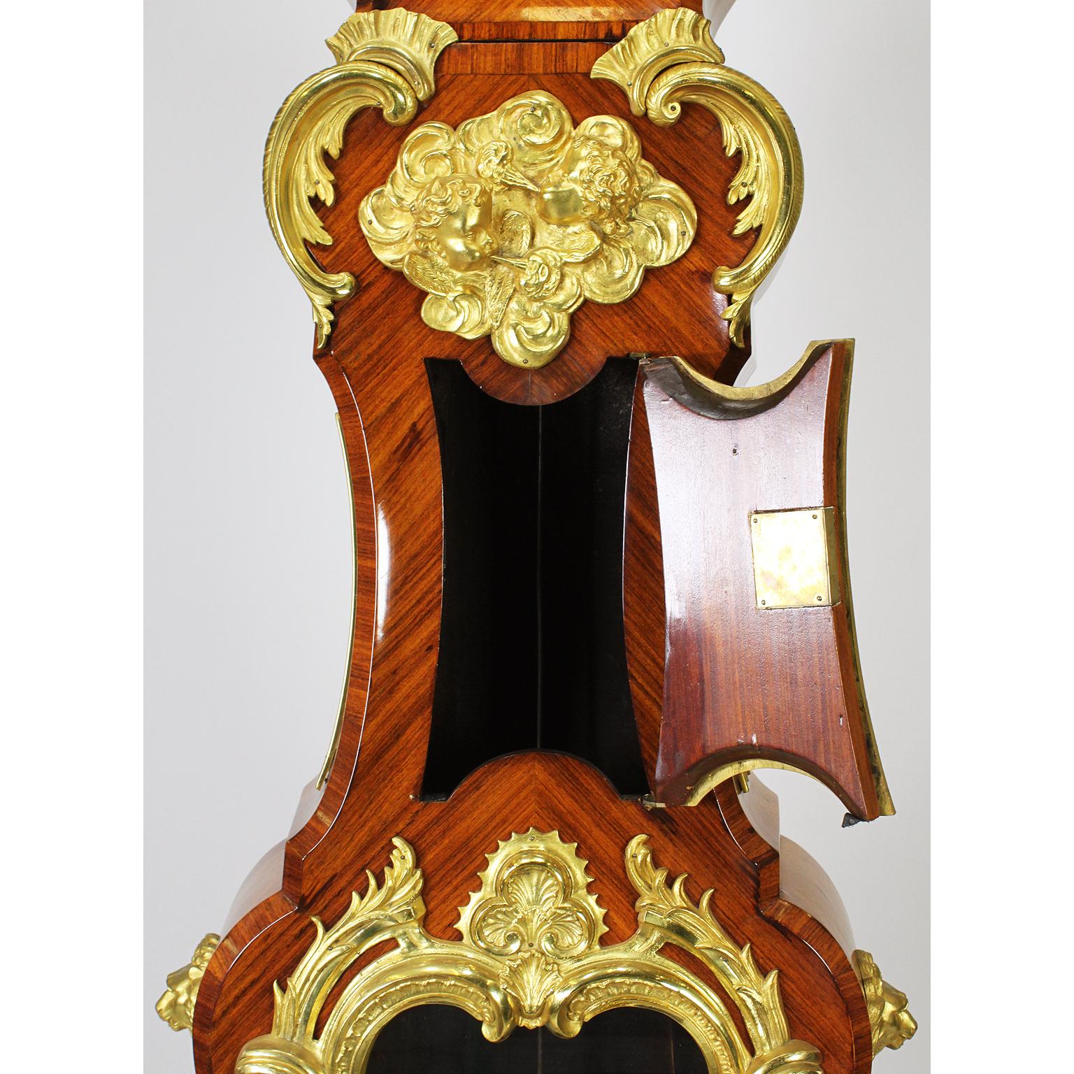 French 19th-20th Century Régence Style Gilt-Bronze Mounted Longcase Clock For Sale 3