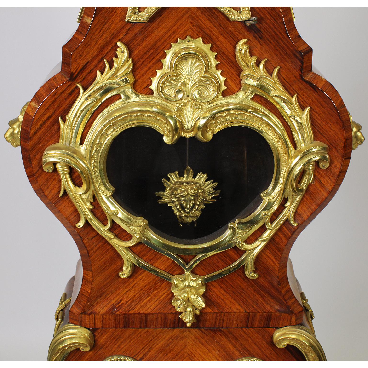 French 19th-20th Century Régence Style Gilt-Bronze Mounted Longcase Clock For Sale 4